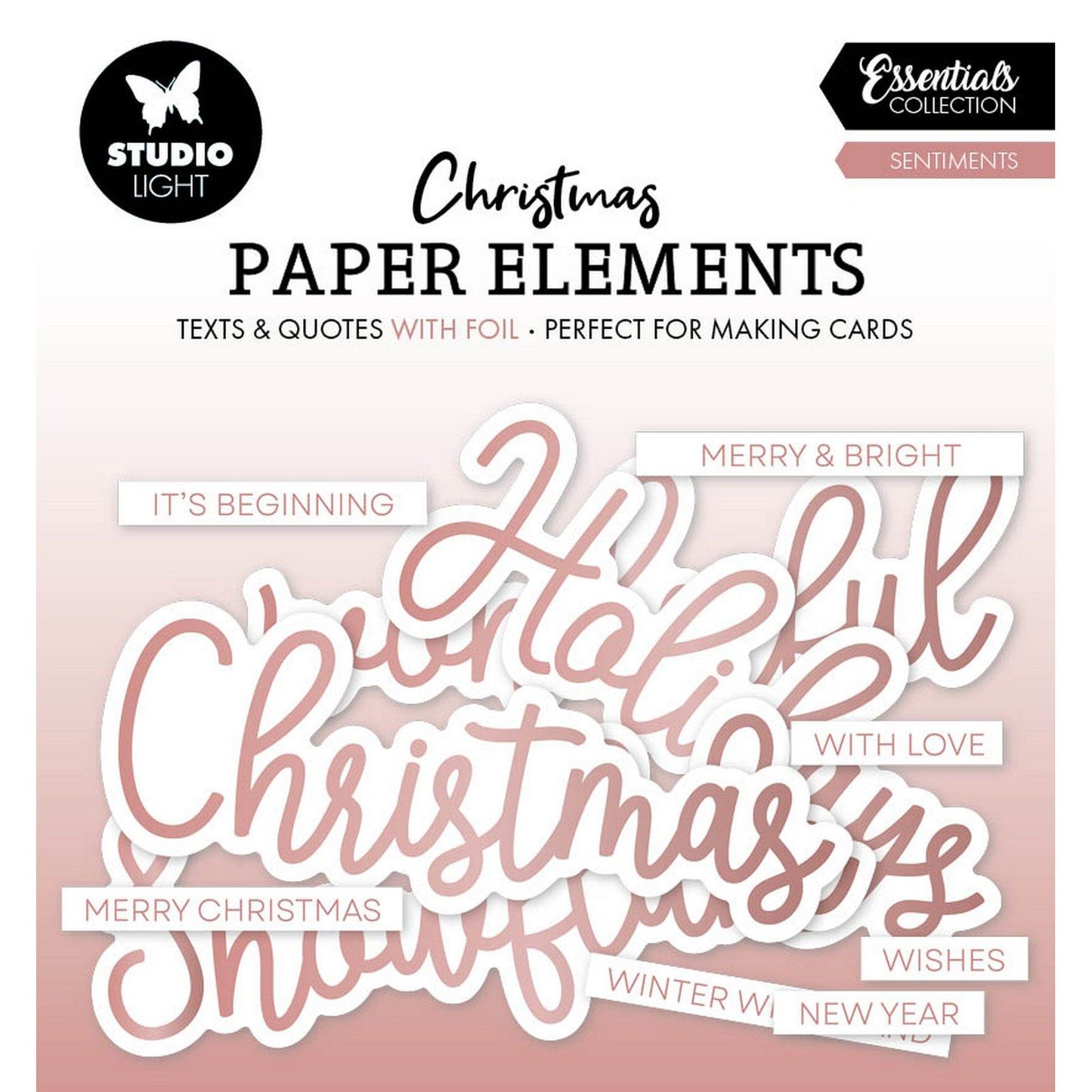 Studioleuchte • Essentials Papierelemente Rosegold Sentiments