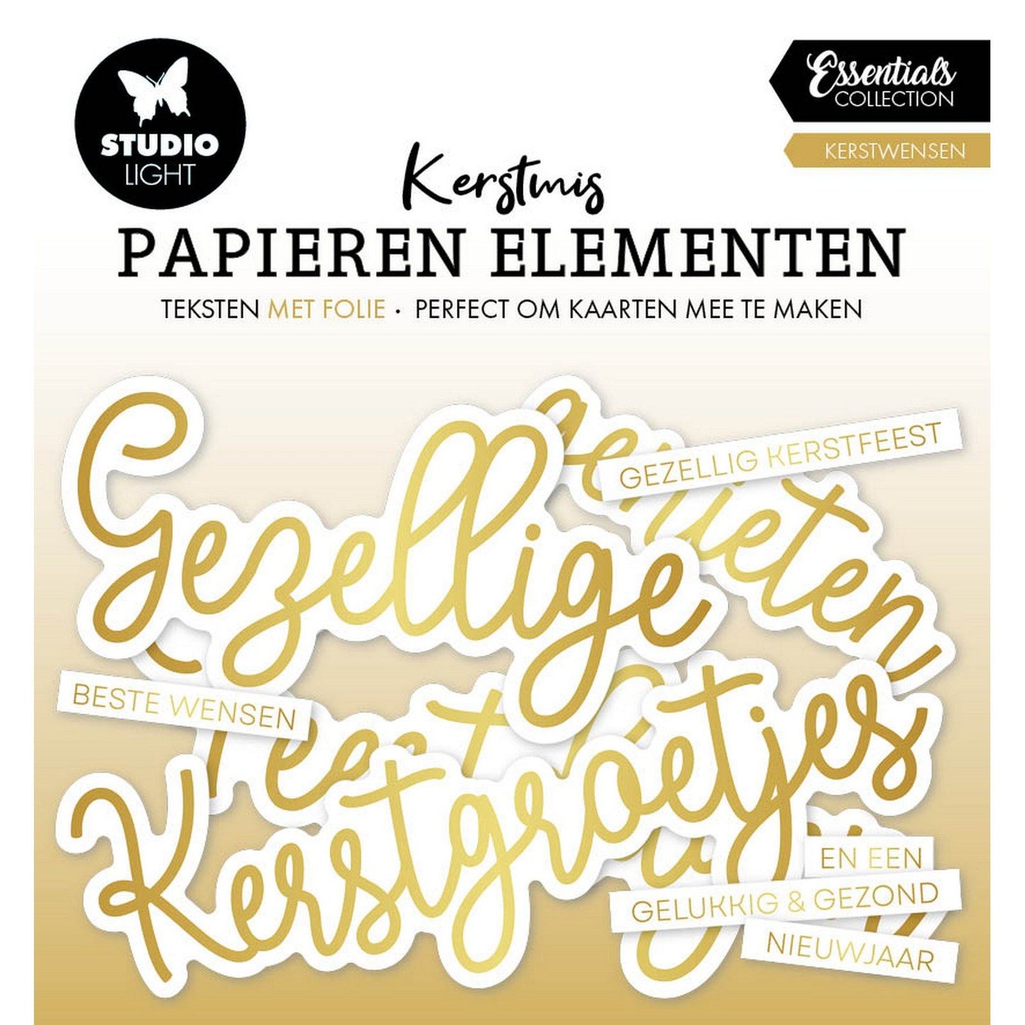 Studiolicht • Essentials Papierelemente goldene Weihnachtswünsche