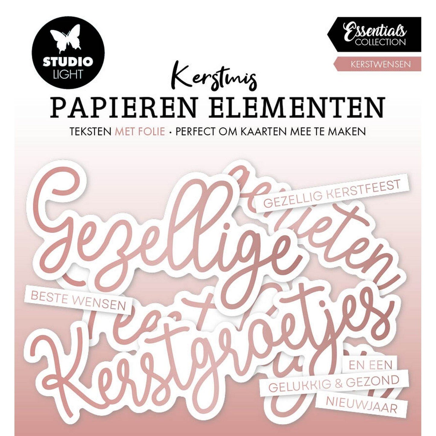 Studiolicht • Essentials Papierelemente Roségold Weihnachtswünsche