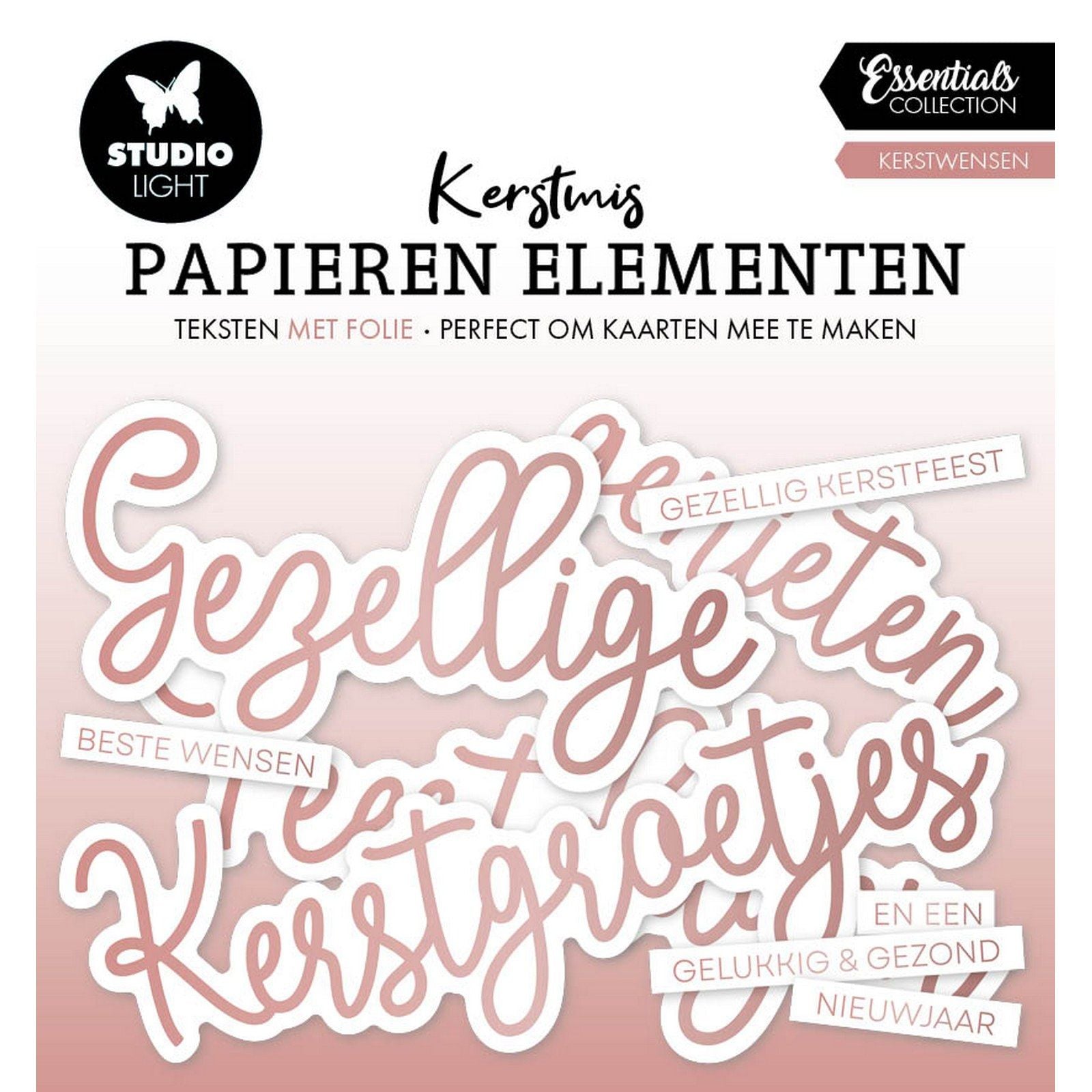Studiolicht • Essentials Papierelemente Roségold Weihnachtswünsche