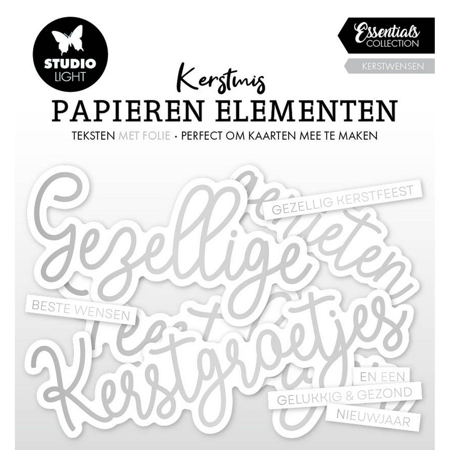 Studioleuchte • Essentials Papierelemente Silber Weihnachtswünsche