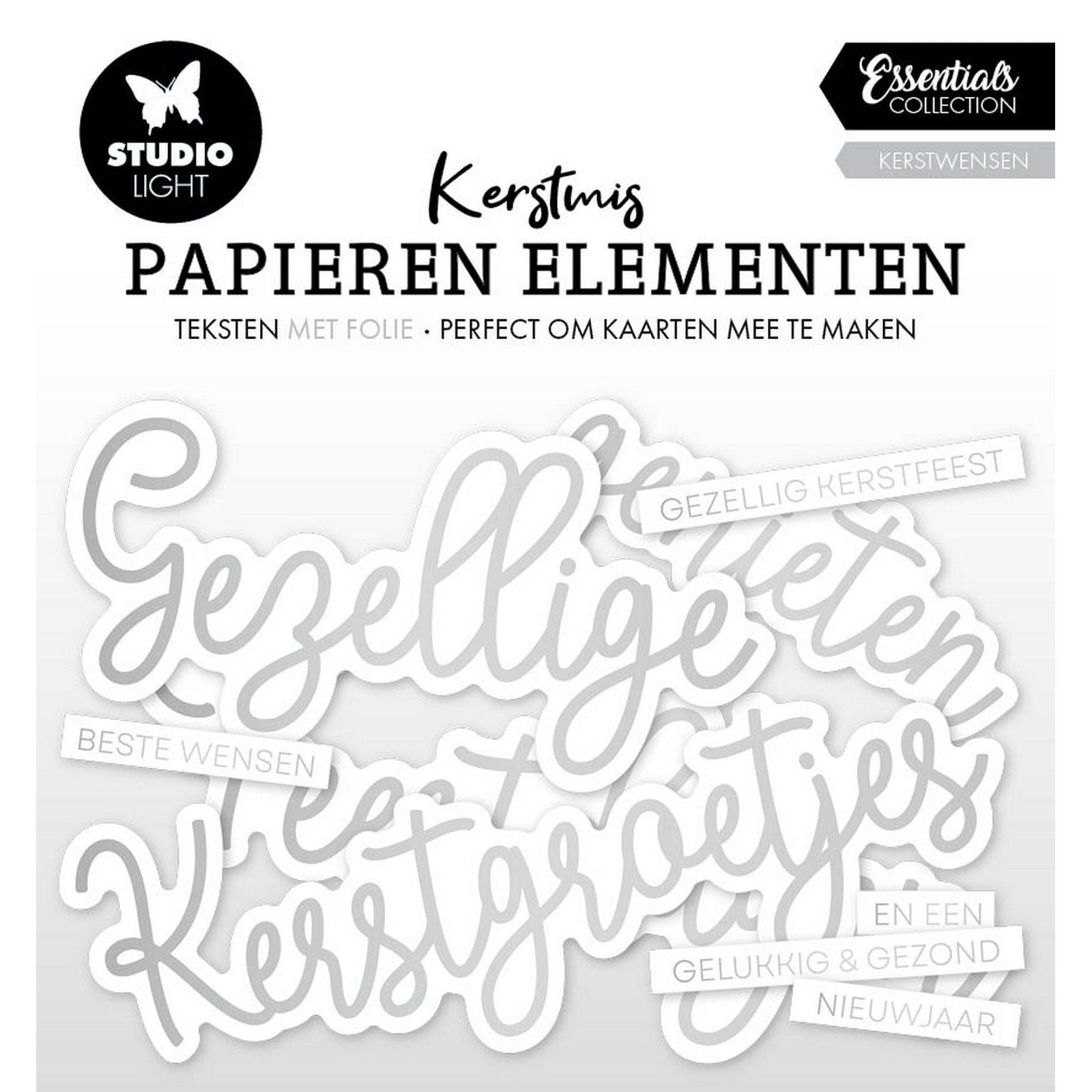 Studioleuchte • Essentials Papierelemente Silber Weihnachtswünsche