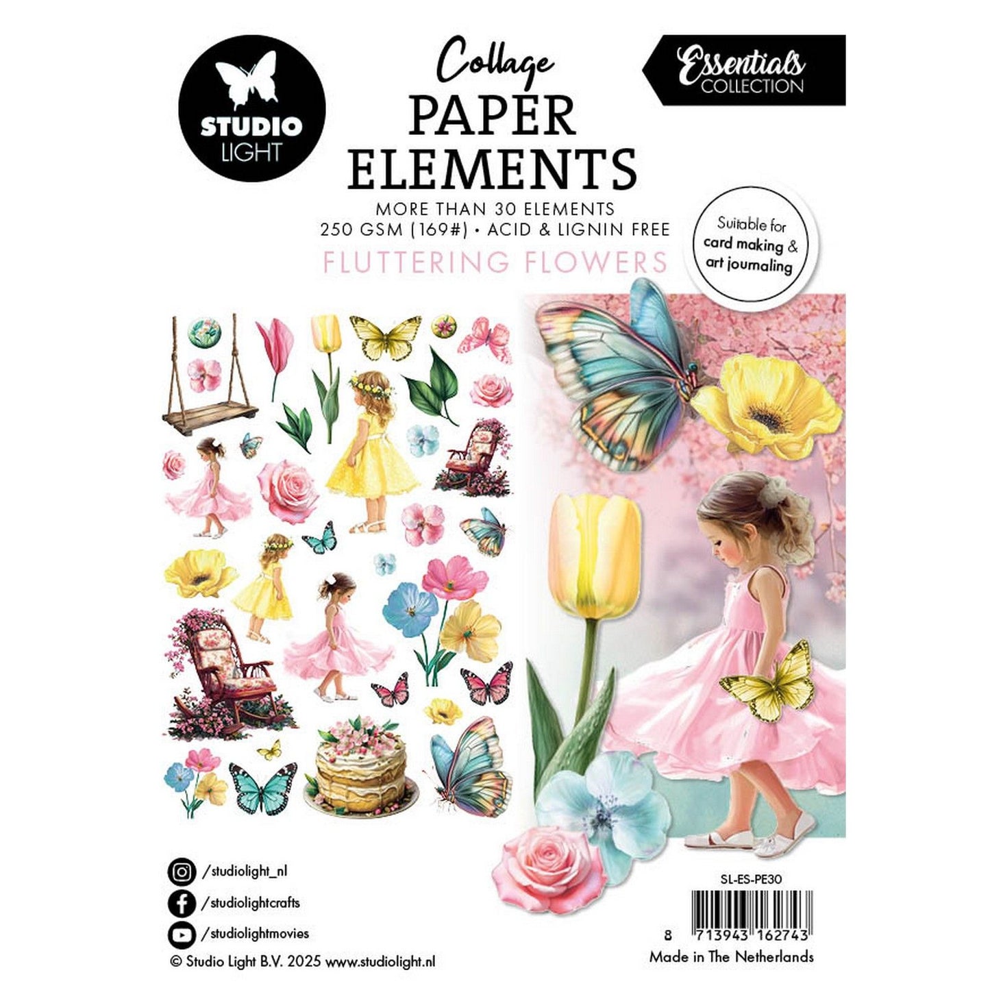 Studiolicht • Essentials Papierelemente flatternde Blumen