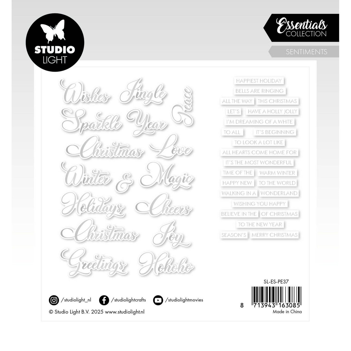 Studioleuchte • Essentials, Papierelemente, Silber, Sentiments, Klassiker