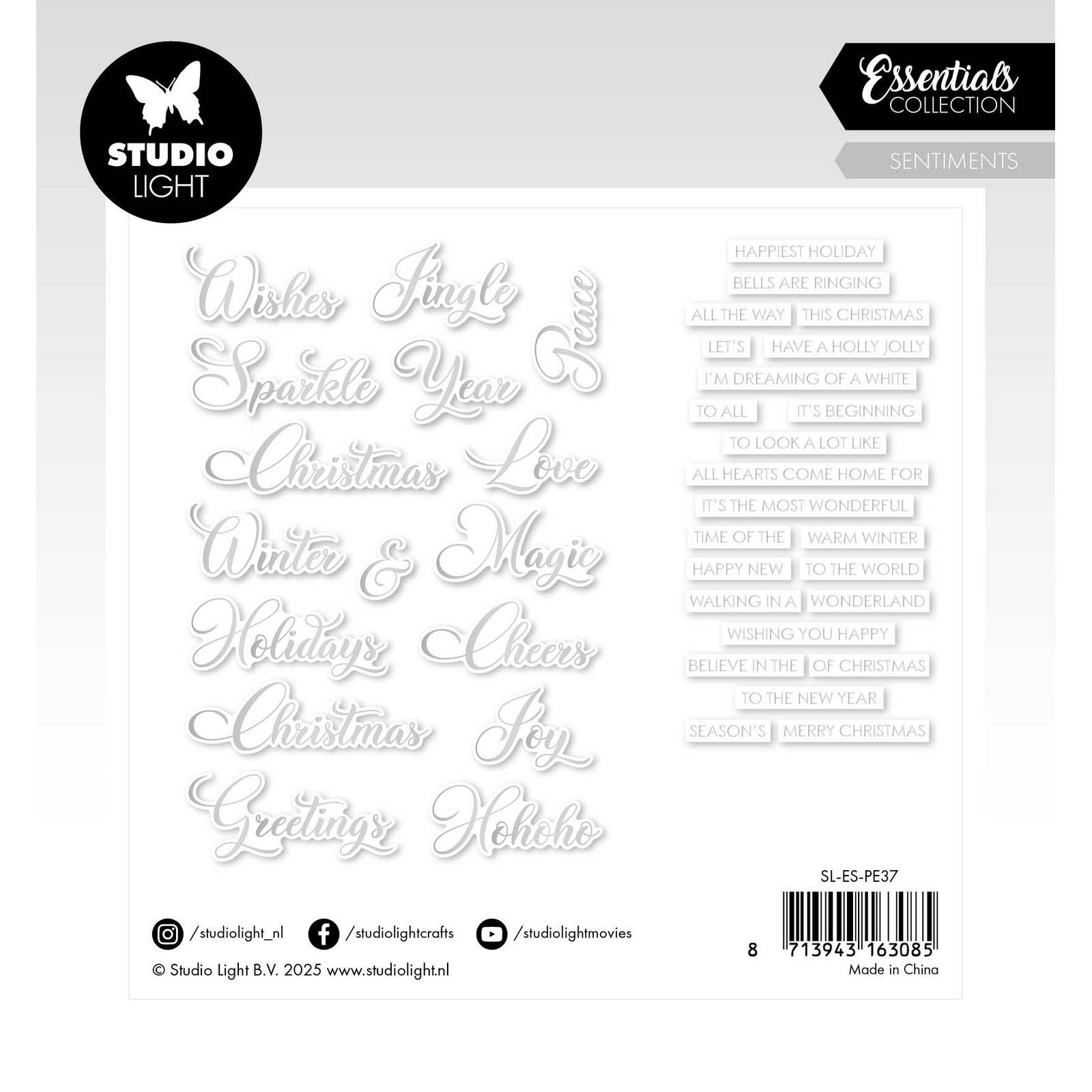 Studioleuchte • Essentials, Papierelemente, Silber, Sentiments, Klassiker