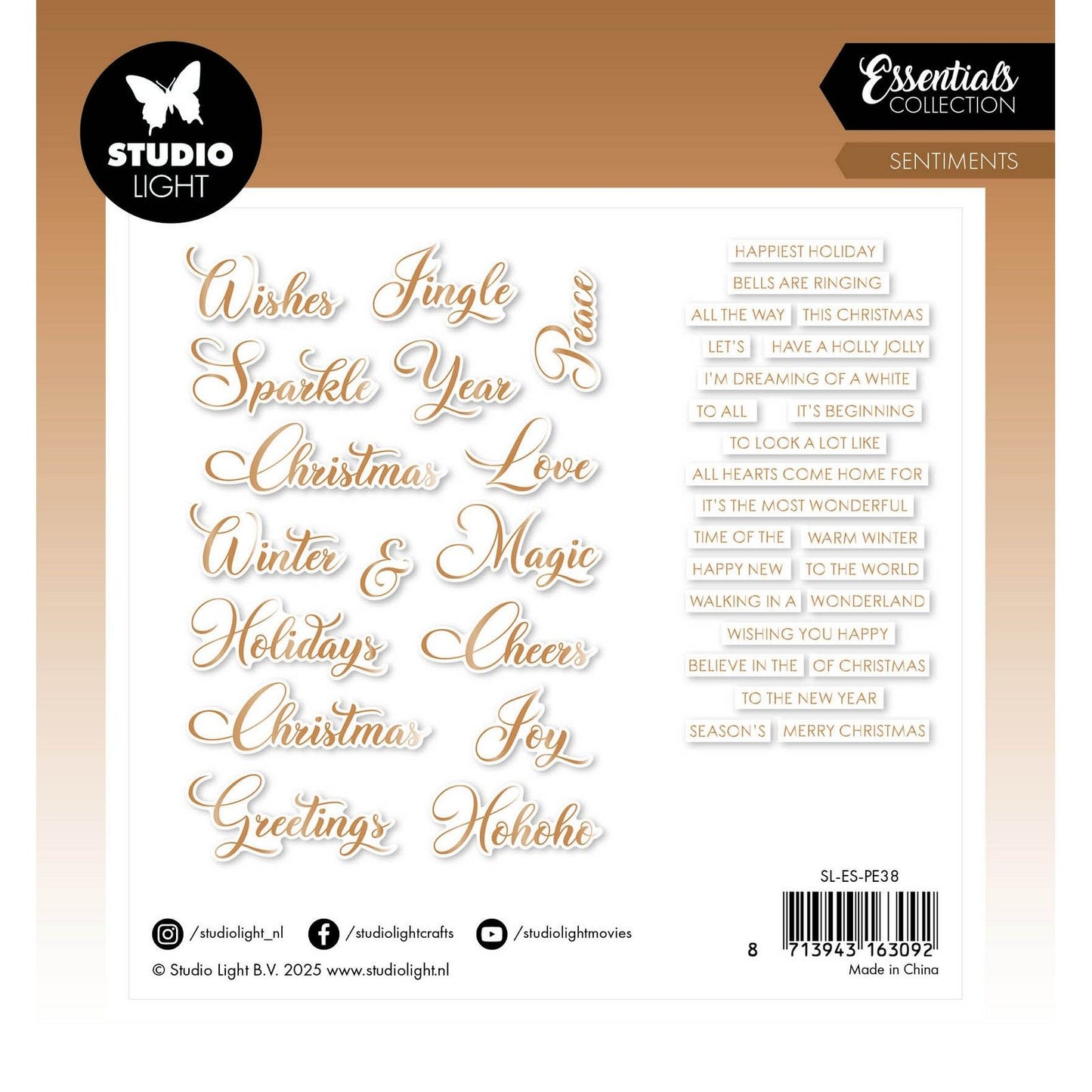 Studioleuchte • Essentials Papierelemente Bronze Sentiments Klassiker