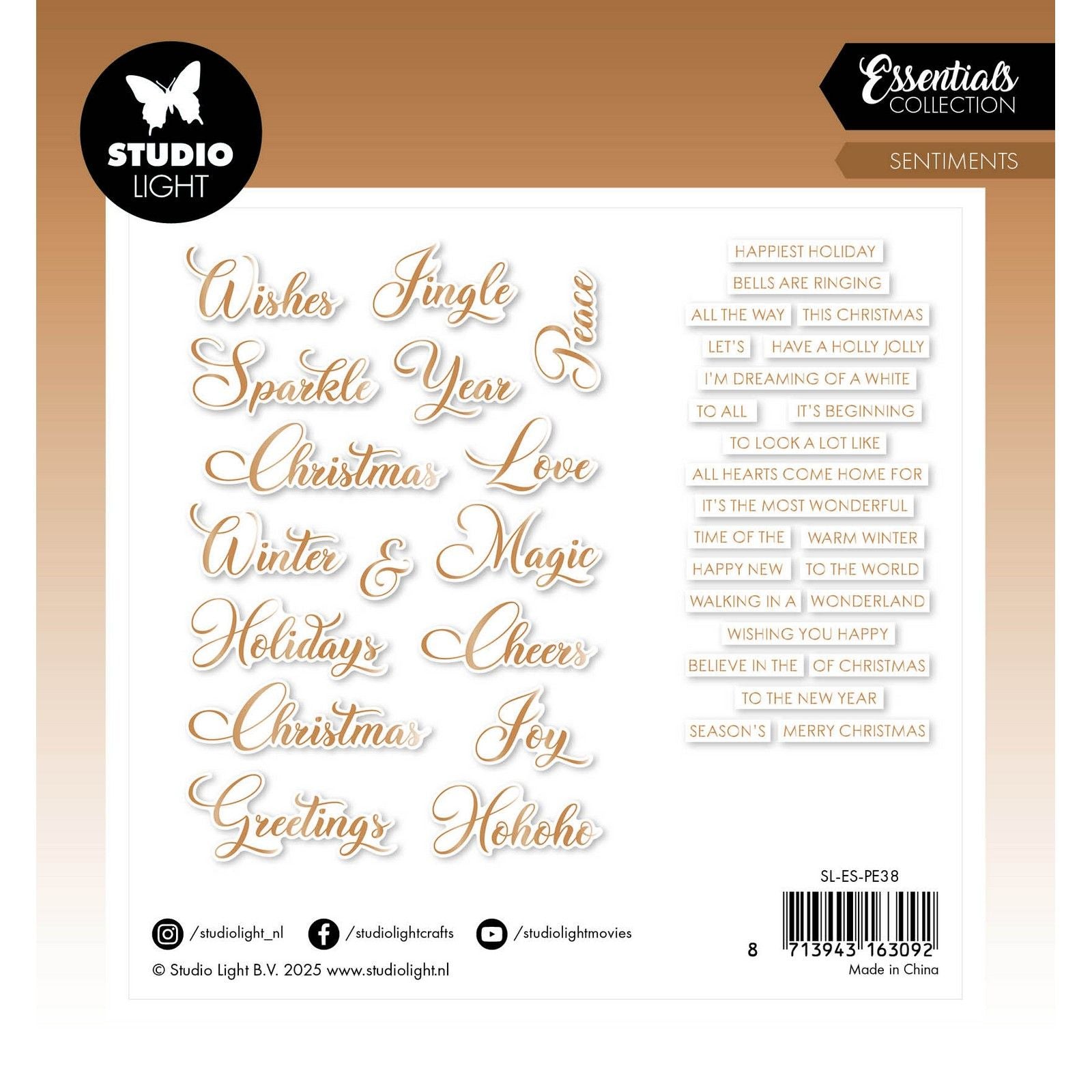 Studioleuchte • Essentials Papierelemente Bronze Sentiments Klassiker