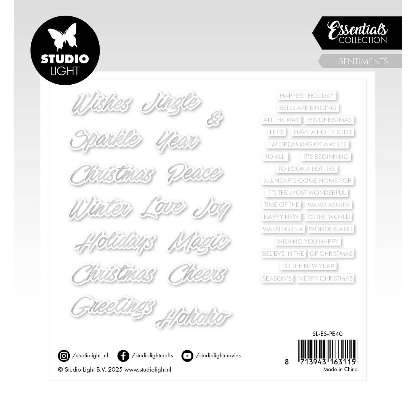 Studioleuchte • Essentials, Papierelemente, Silber, Sentiments, trendig