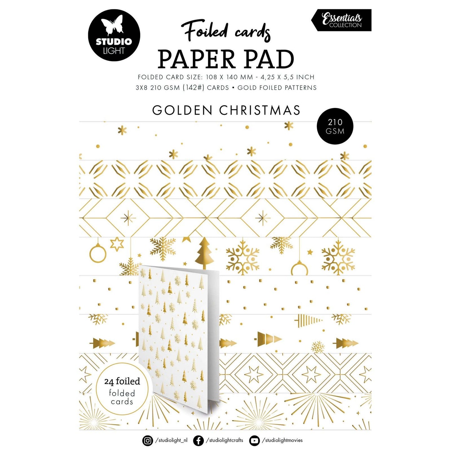 Studiolicht • Essentials Folienkarten mit goldenen Mustern