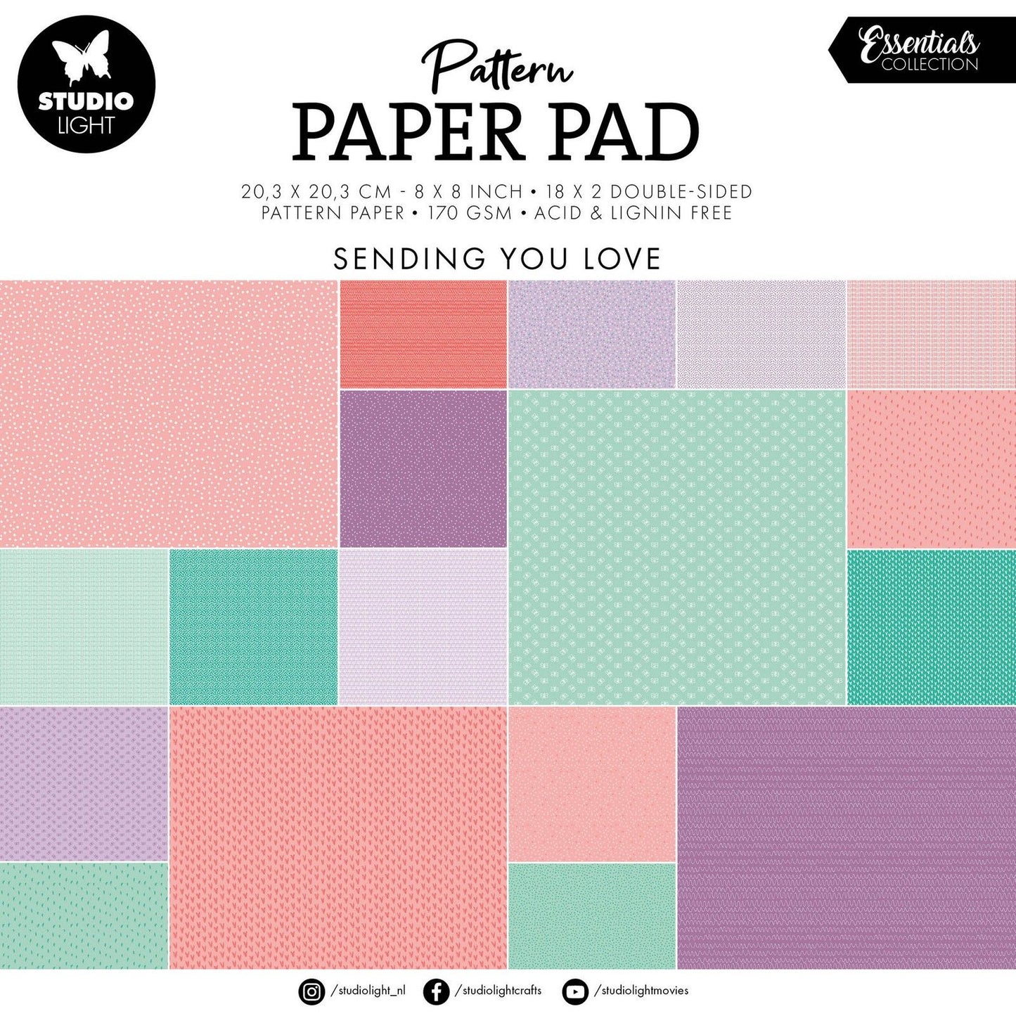 Studiolicht • Essentials-Muster-Papierblock-Hintergrunddesigns