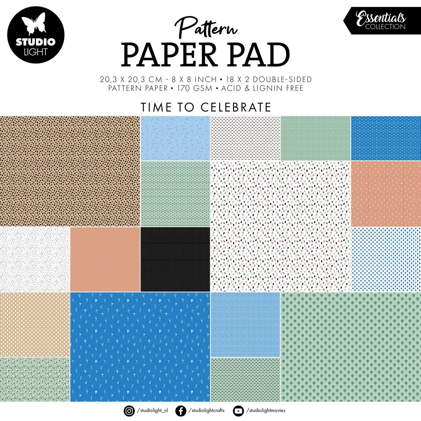 Studiolicht • Essentials-Muster-Papierblock-Hintergrunddesigns