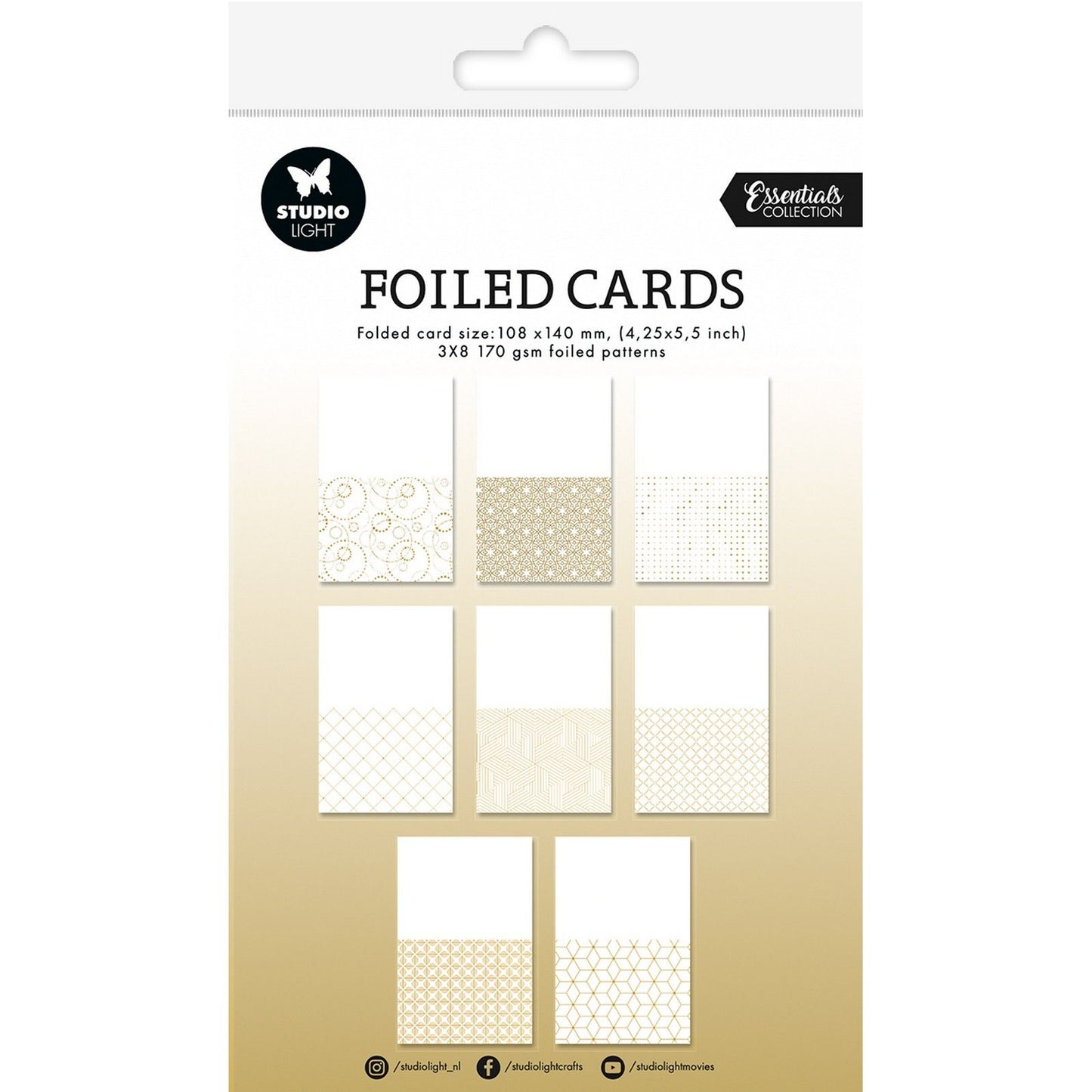 Studiolicht • Essentials folierte Karten, gefaltete Karten, Goldfolie