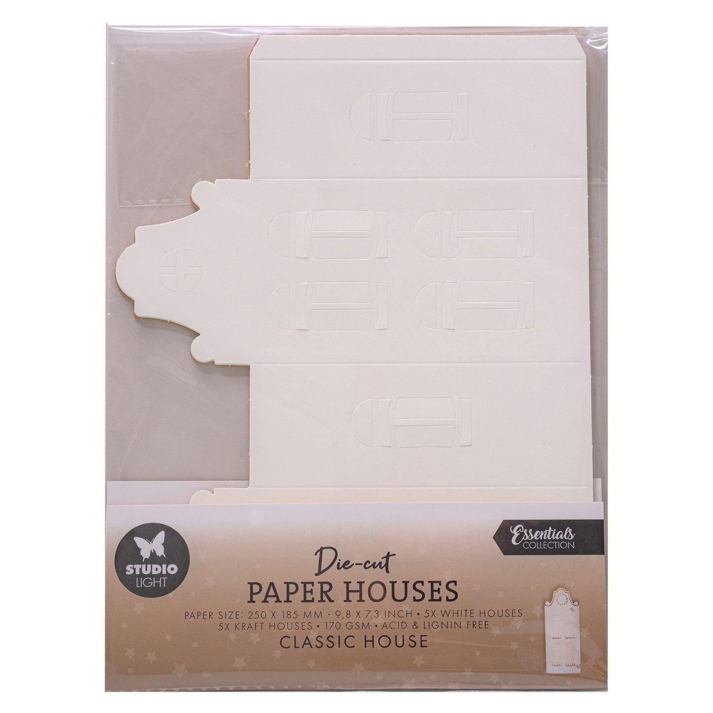 Studioleuchte • Essentials, gestanzte Papierhäuser, klassisches Haus