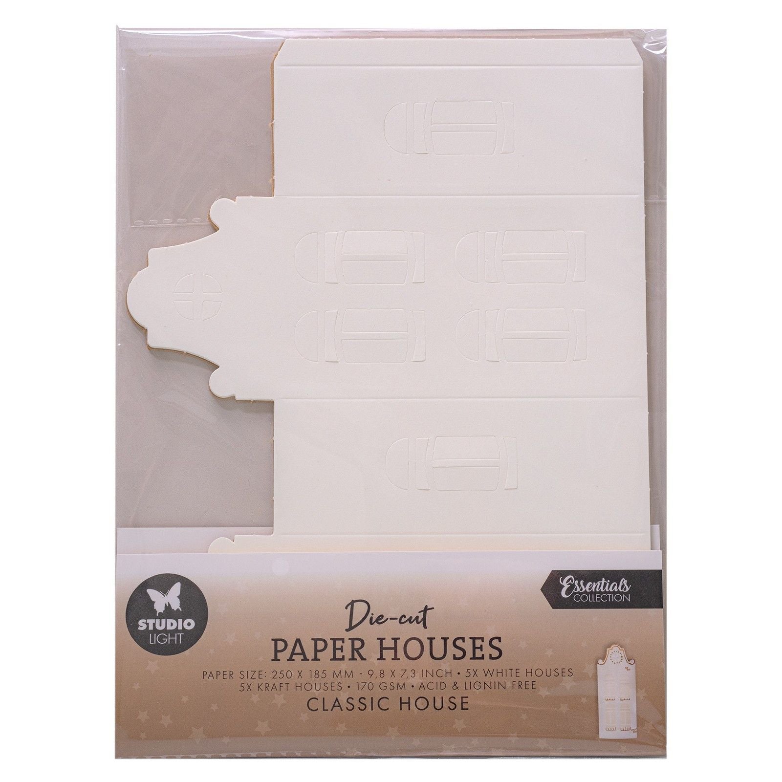 Studioleuchte • Essentials, gestanzte Papierhäuser, klassisches Haus