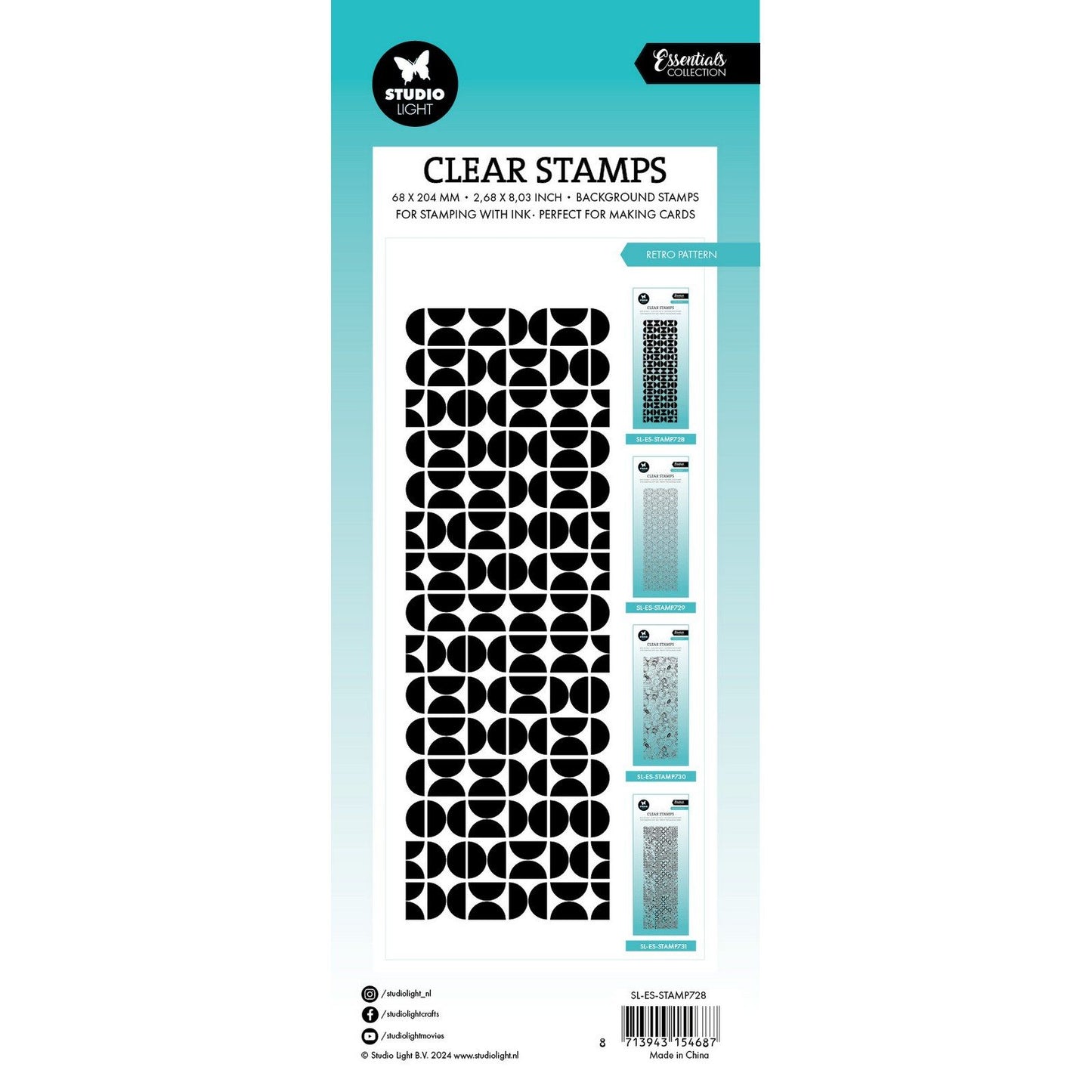 Studioleuchte • Essentials Clear Stamp Retro-Muster