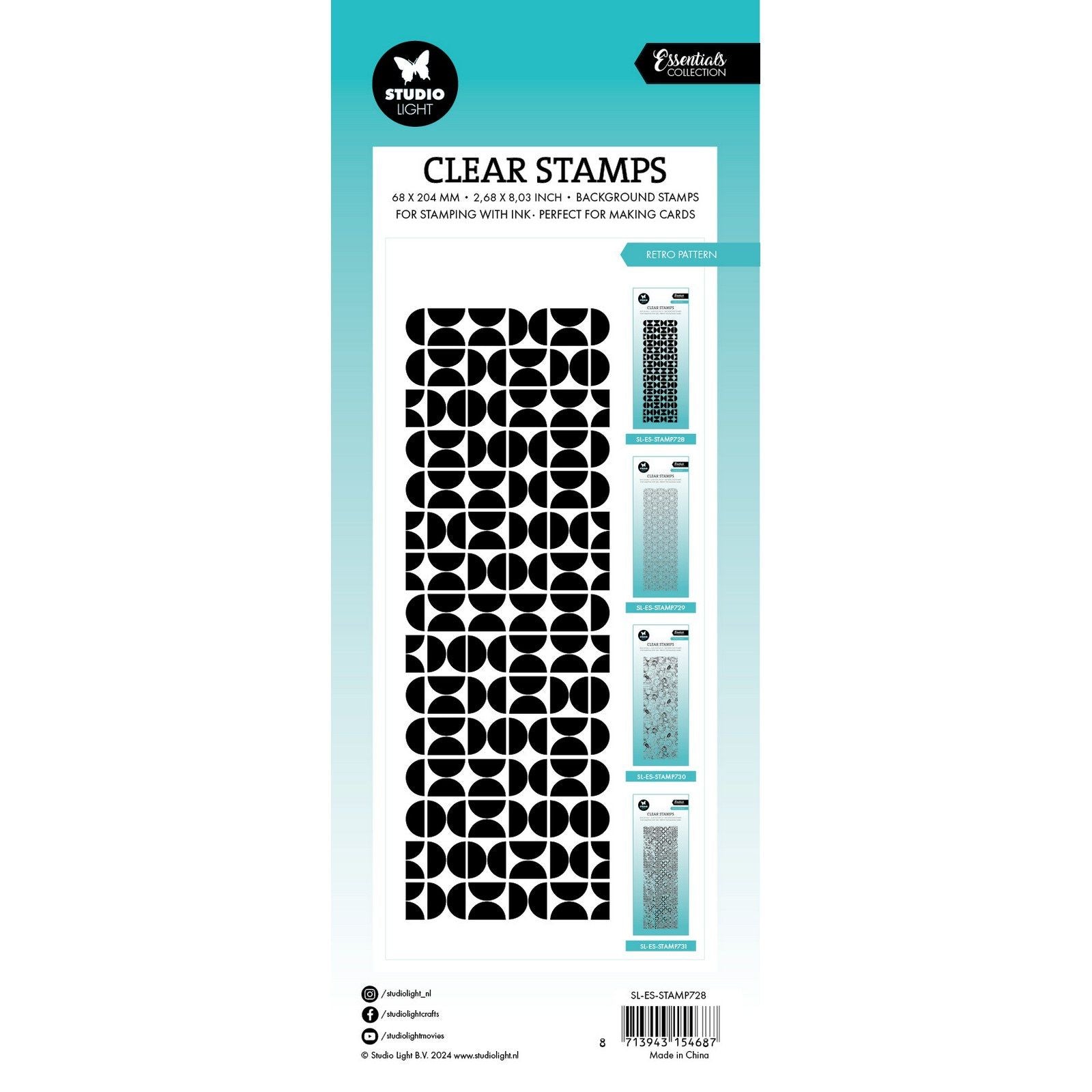 Studioleuchte • Essentials Clear Stamp Retro-Muster