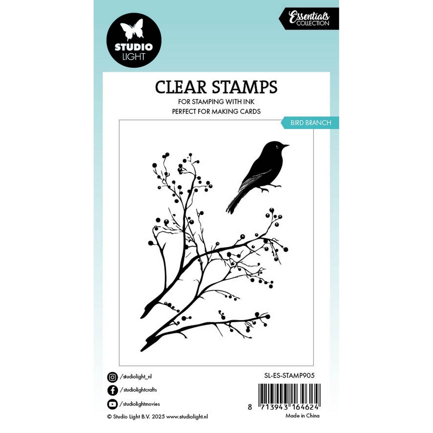 Studiolicht • Clear Stamp Bird Branch Essentials 62x88x3mm 2 Stück