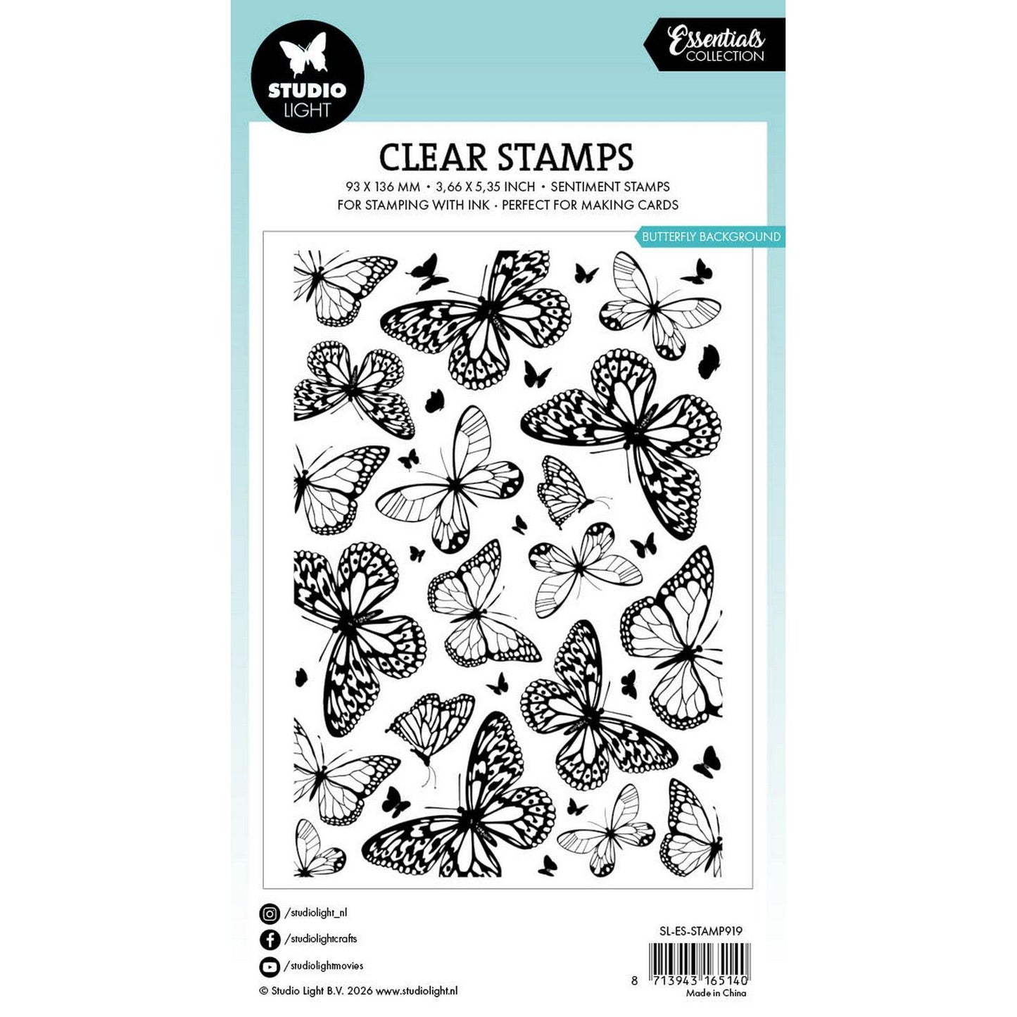 Studiolicht • Essentials Clear Stamp Schmetterlinge Hintergrund
