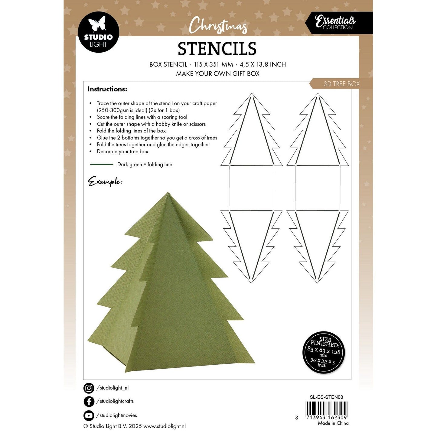 Studioleuchte • Essentials-Schablone, 3D-Baumkasten