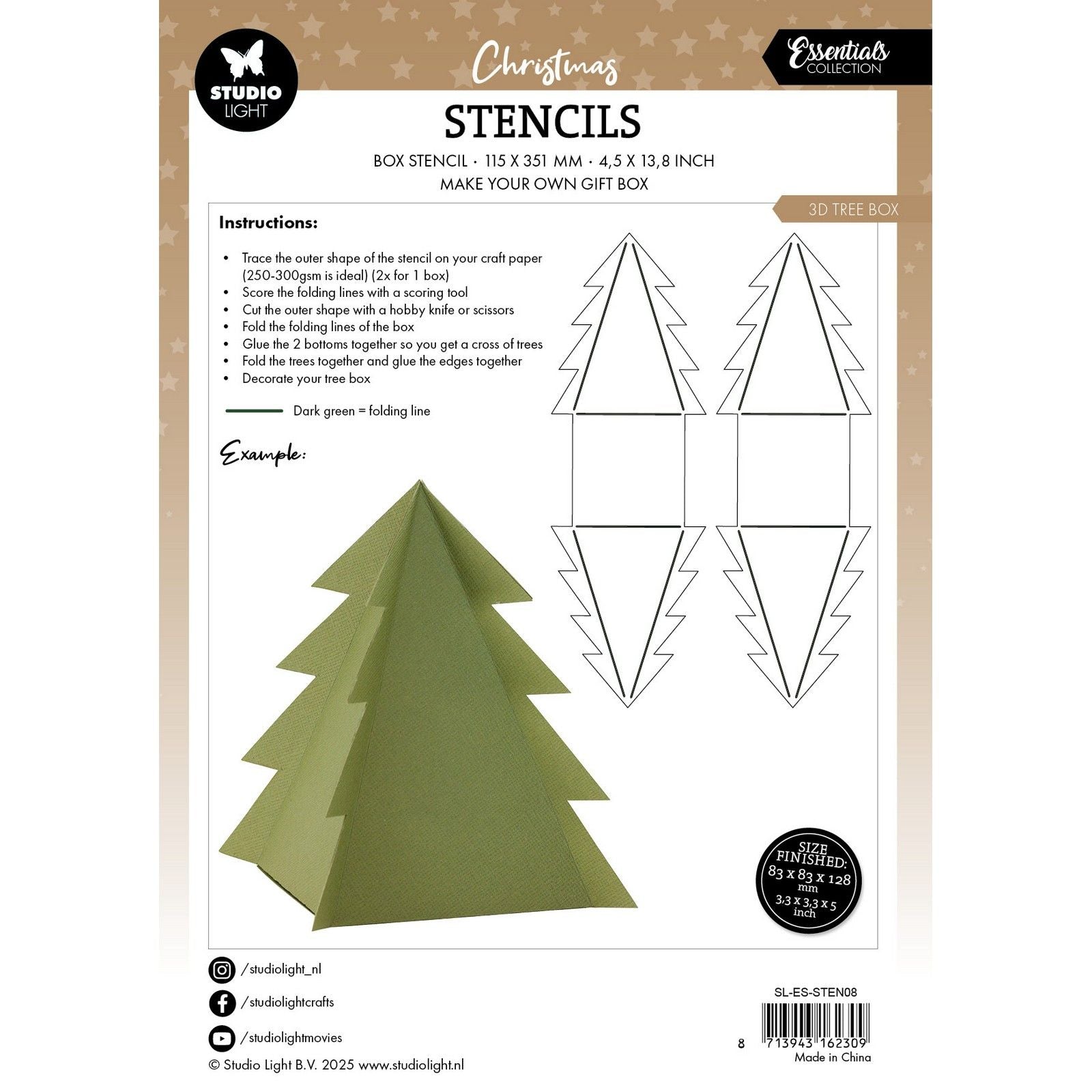 Studioleuchte • Essentials-Schablone, 3D-Baumkasten