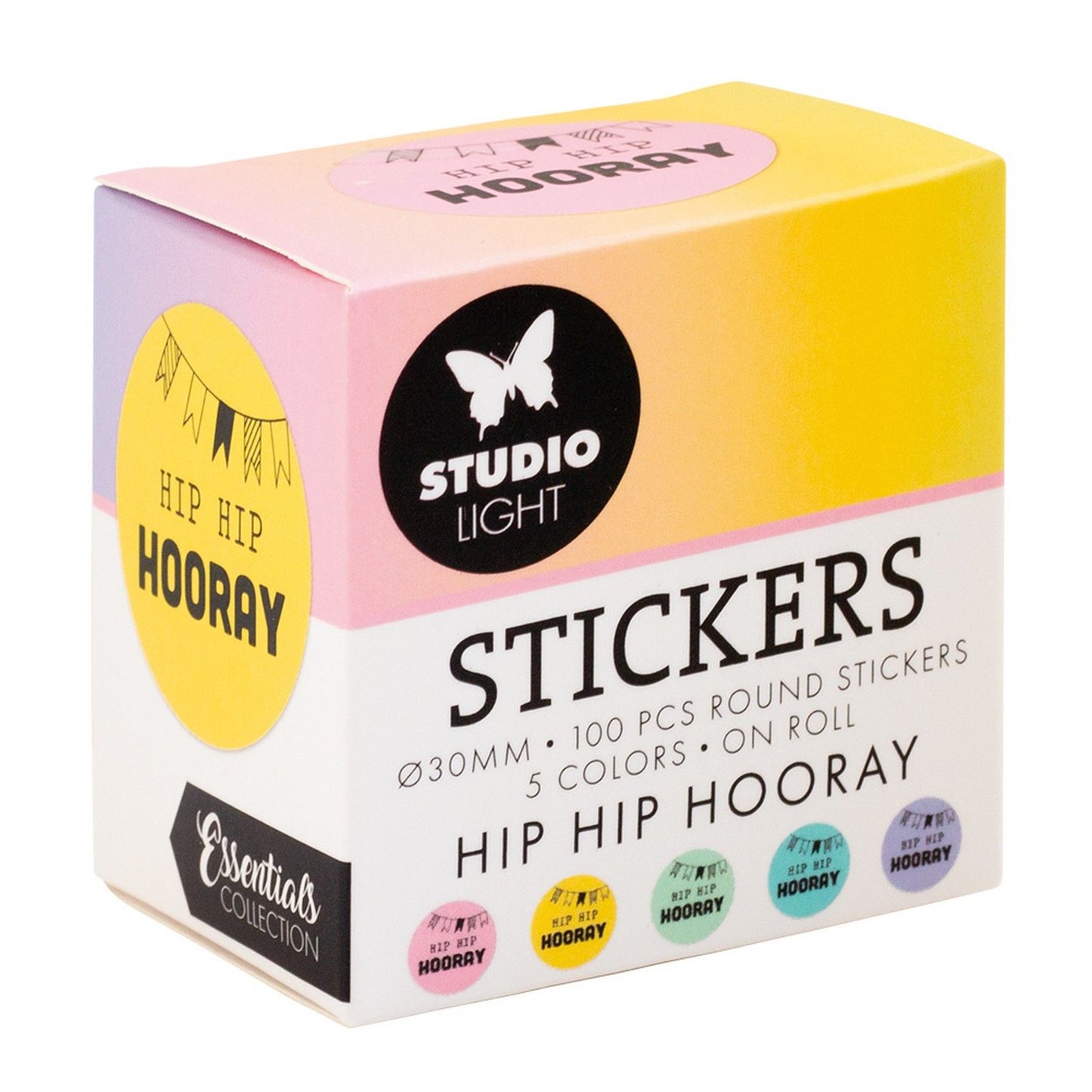 Studioleuchte • Essentials ø30mm Aufkleber hip hip hurra
