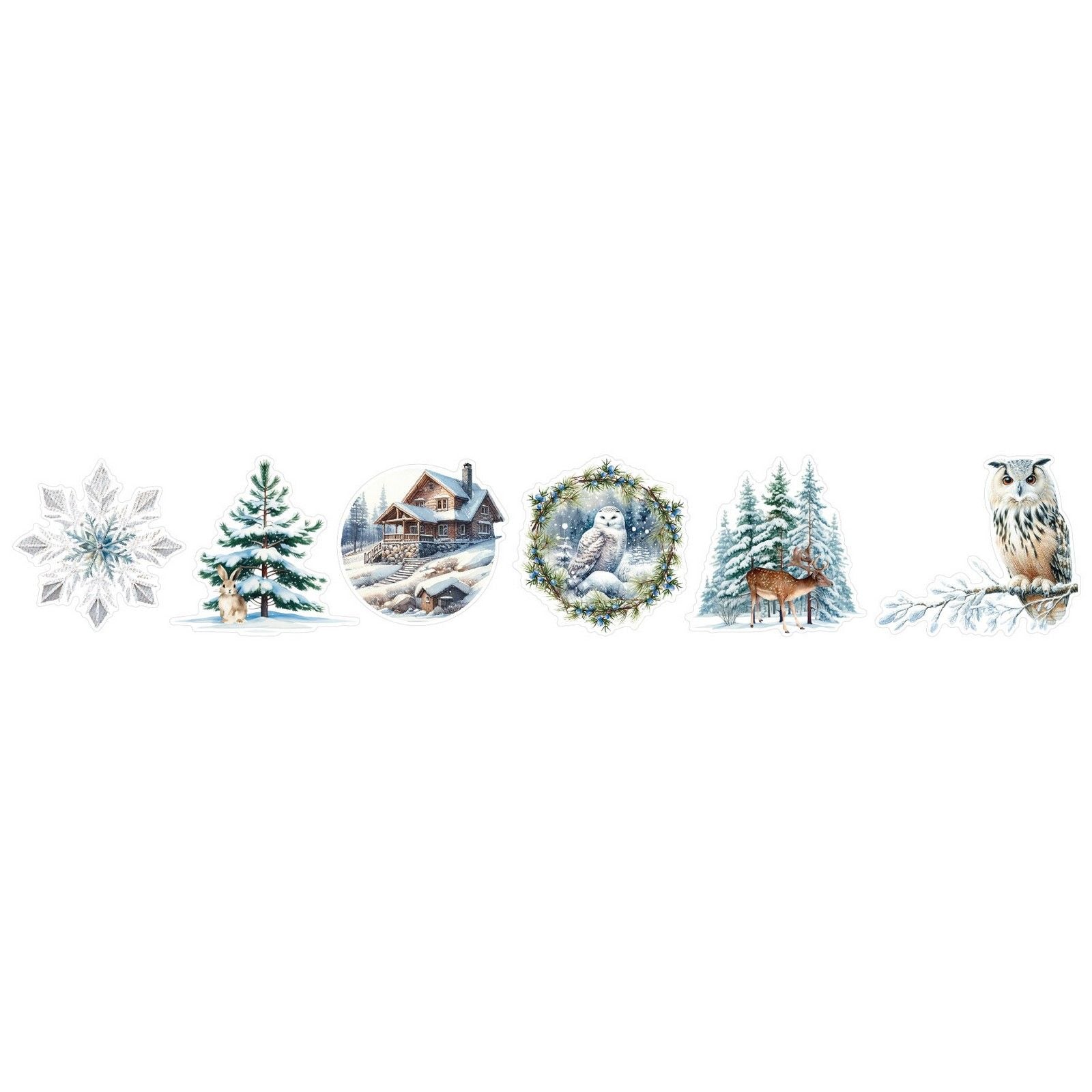 Studiolicht • Essentials klare Aufkleber Winterwunderland 6 Designs