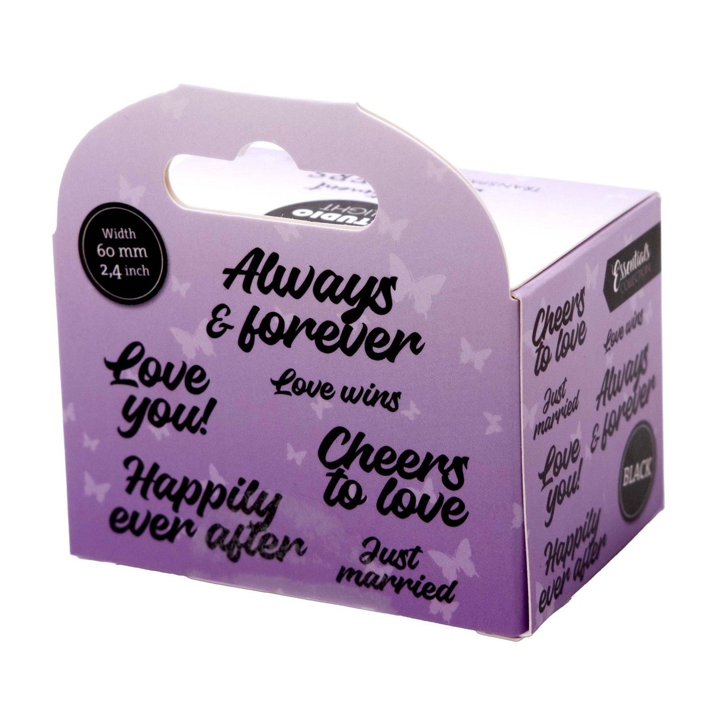 Studiolicht • Essentials klare Aufkleber schwarz „Happy Ever After“.