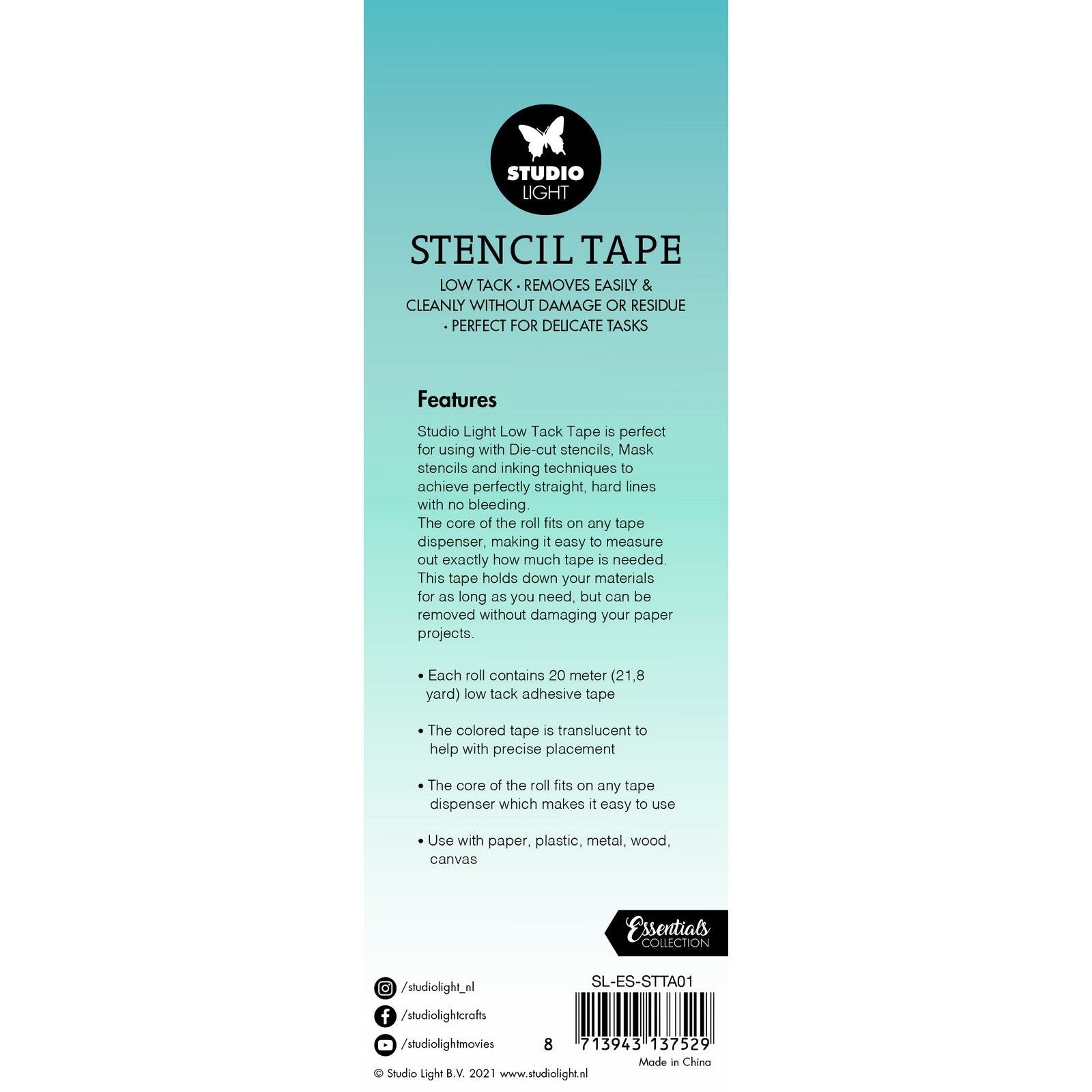 Studioleuchte • Wichtige Werkzeuge, Schablonenband, geringe Klebkraft, 15 mm breit, 3 Stück