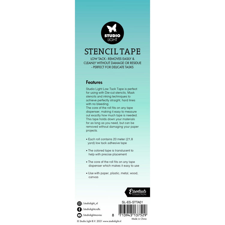 Studioleuchte • Wichtige Werkzeuge, Schablonenband, geringe Klebkraft, 15 mm breit, 3 Stück