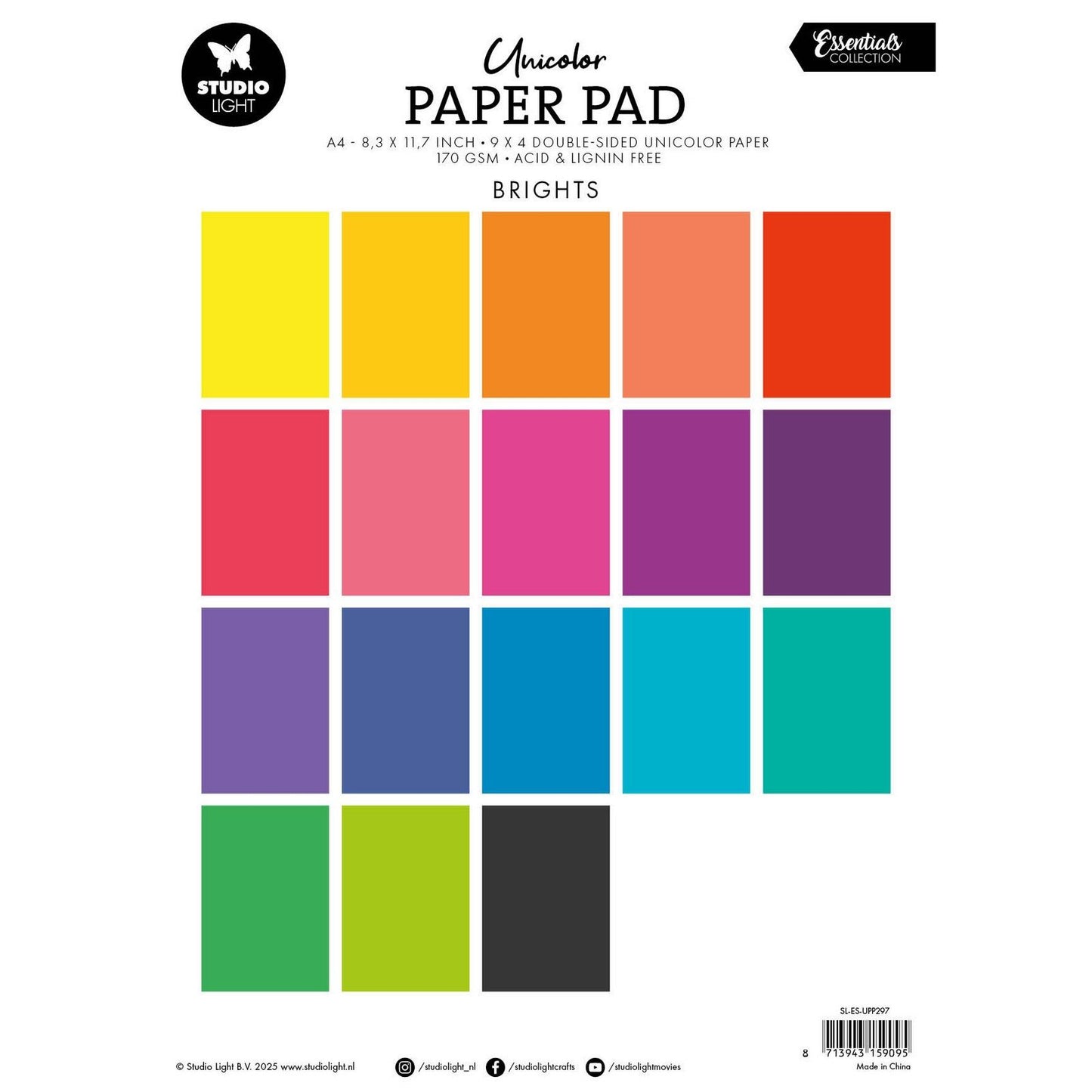Studioleuchte • Essentials, einfarbiger Papierblock, hellt Töne auf