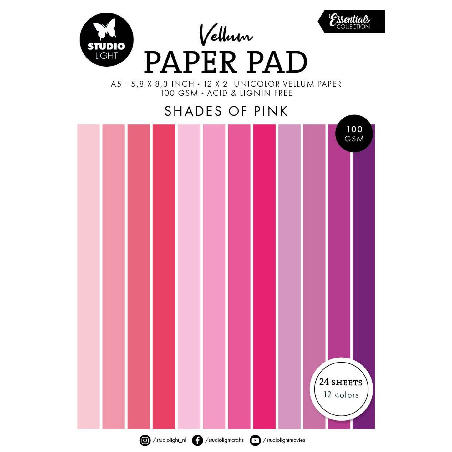 Studioleuchte • Essentials Pergamentpapierblock, einfarbiges Papier