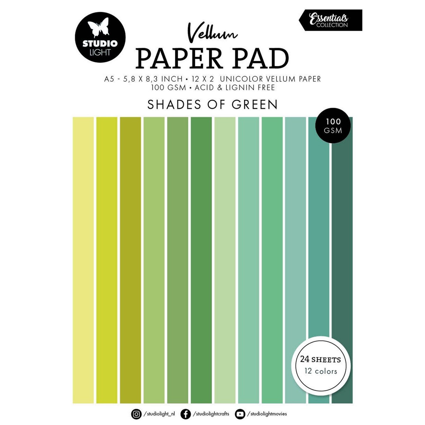 Studioleuchte • Essentials Pergamentpapierblock, einfarbiges Papier