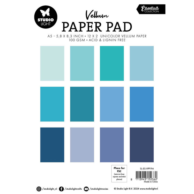 Studioleuchte • Essentials Pergamentpapierblock, einfarbiges Papier