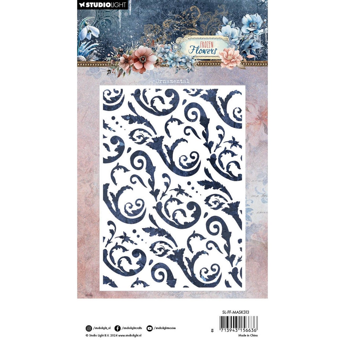 Studiolicht • Gefrorene Blumenmaskenschablone dekorativ