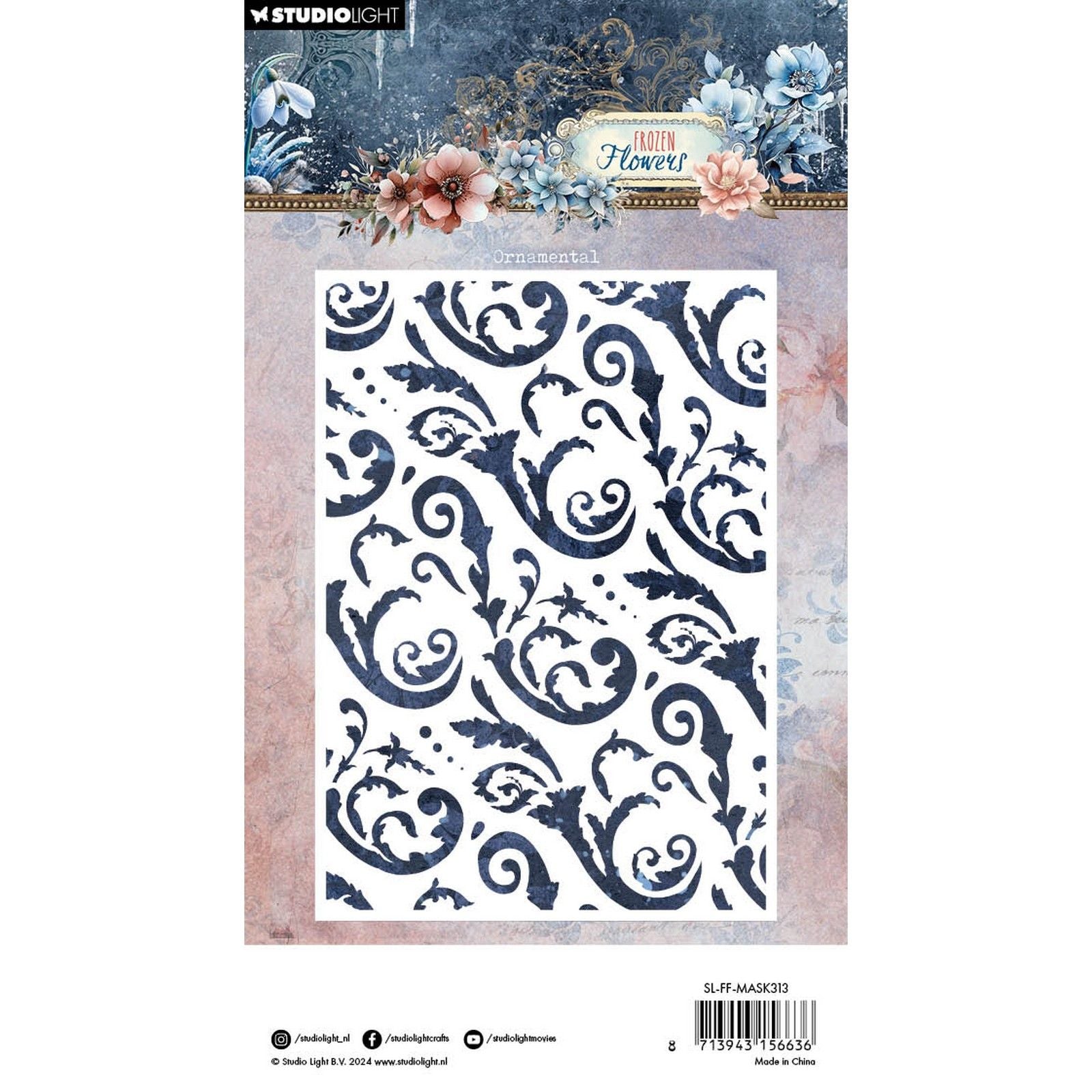 Studiolicht • Gefrorene Blumenmaskenschablone dekorativ