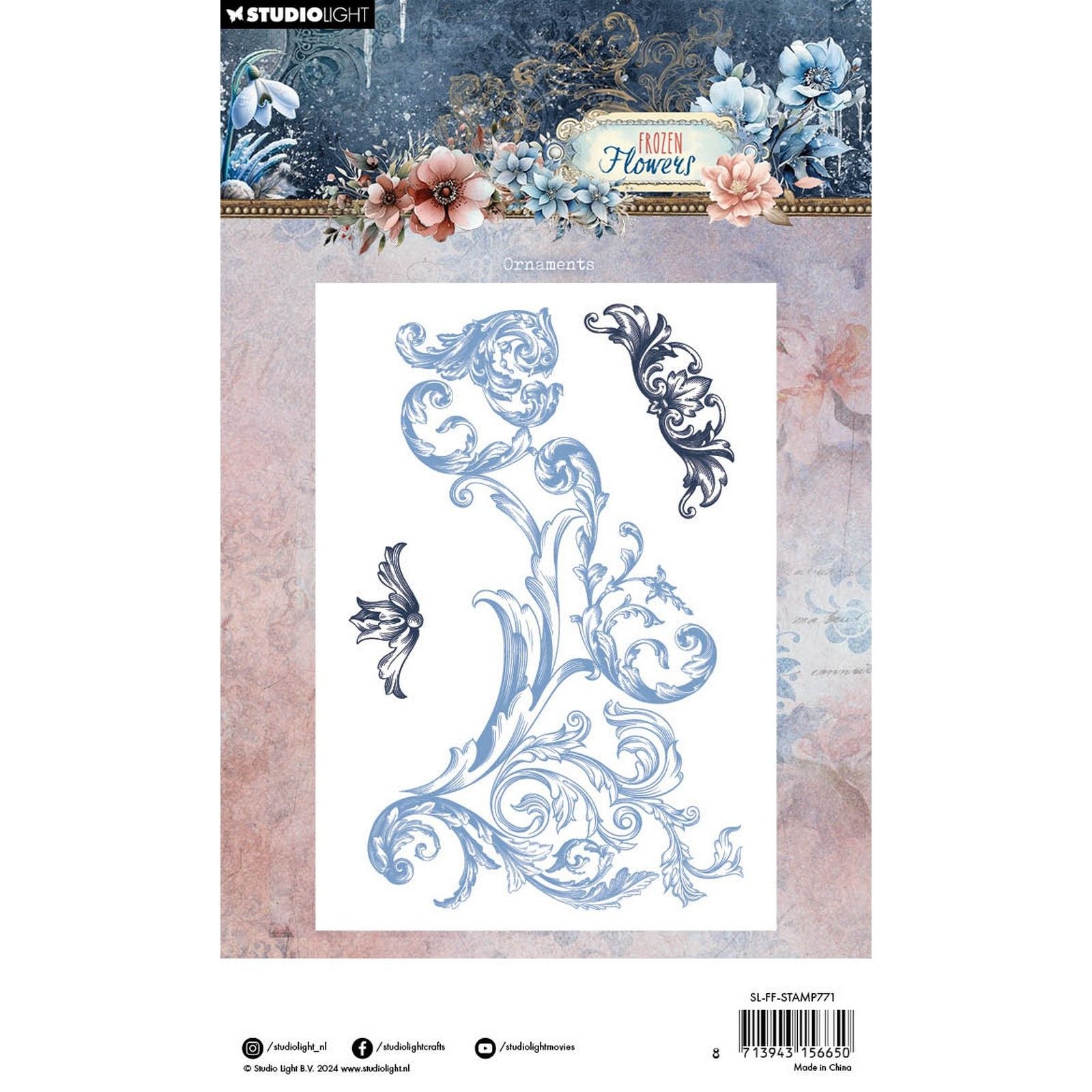 Studiolicht • Gefrorene Blumen, transparente Stempel, Ornamente