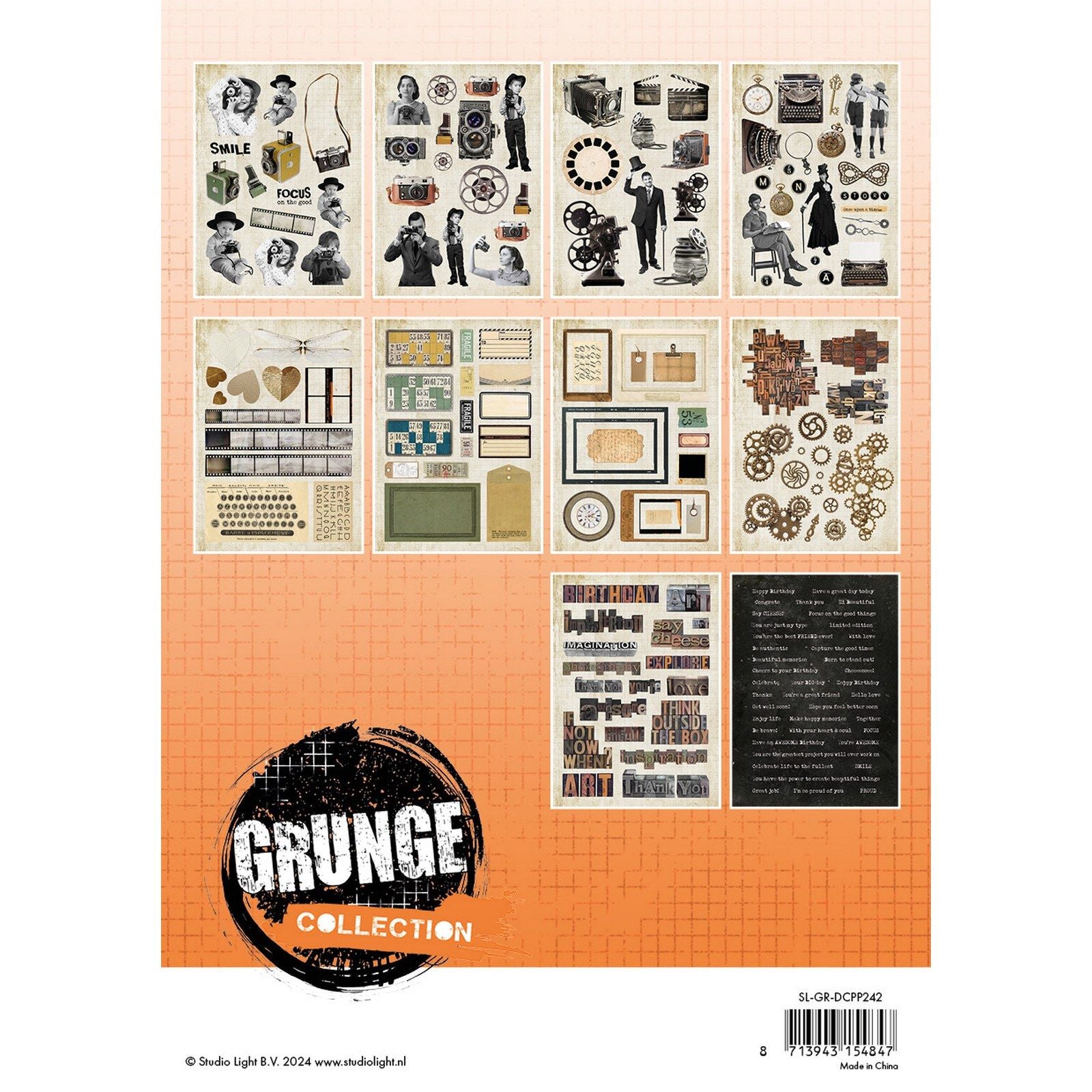 Studiolicht • Grunge-Kollektion Design-Papierblock-Papierelemente