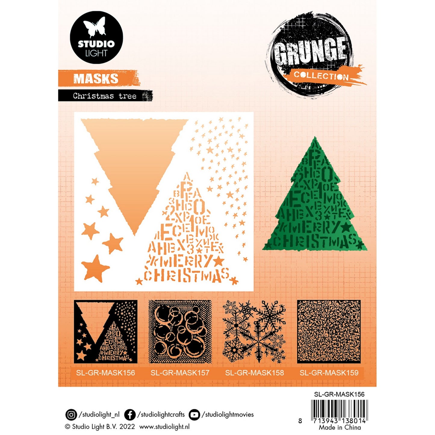 Studiolicht • Grunge-Sammlung Maske Weihnachtsbaum