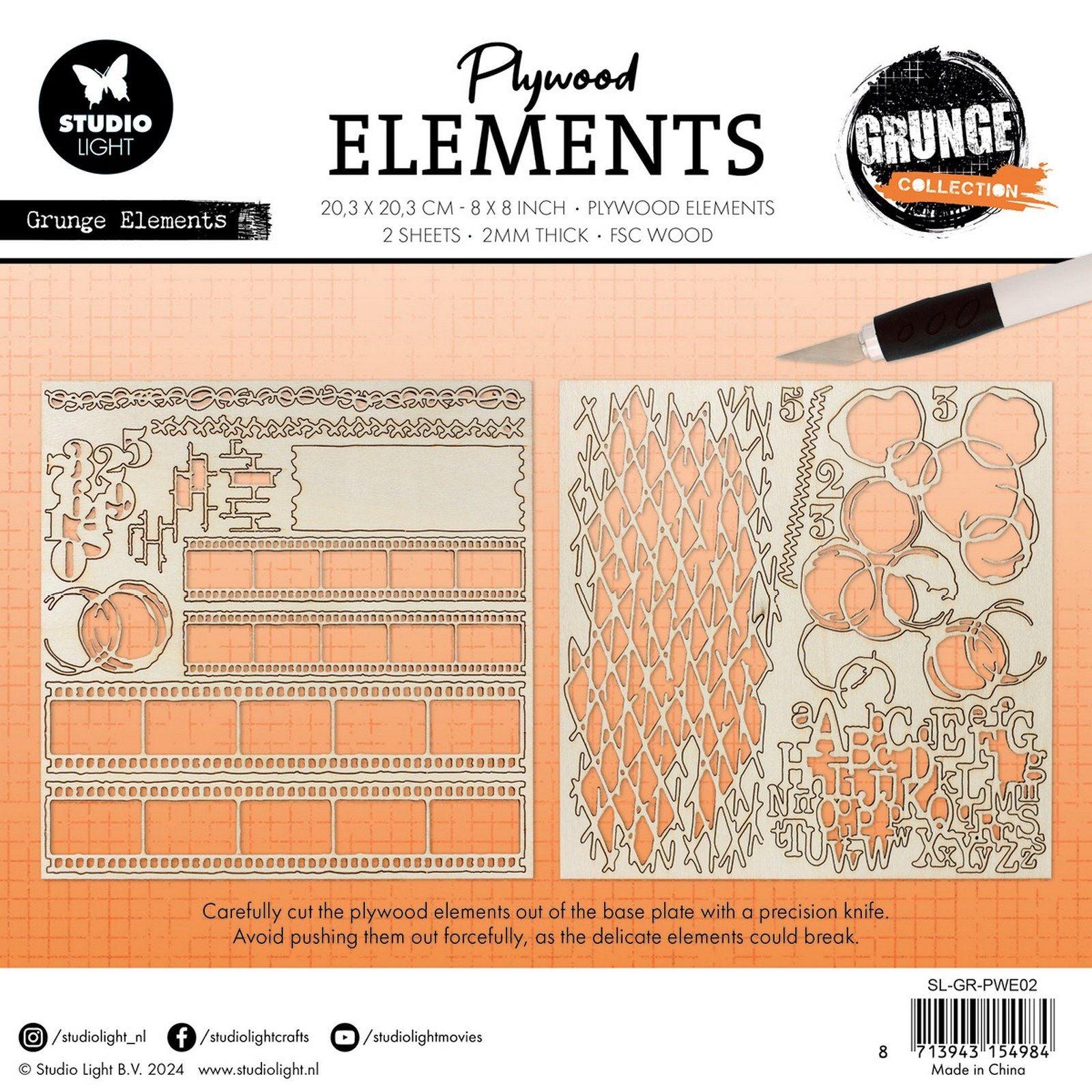 Studiolicht • Grunge-Kollektion Sperrholzelemente Grunge-Elemente