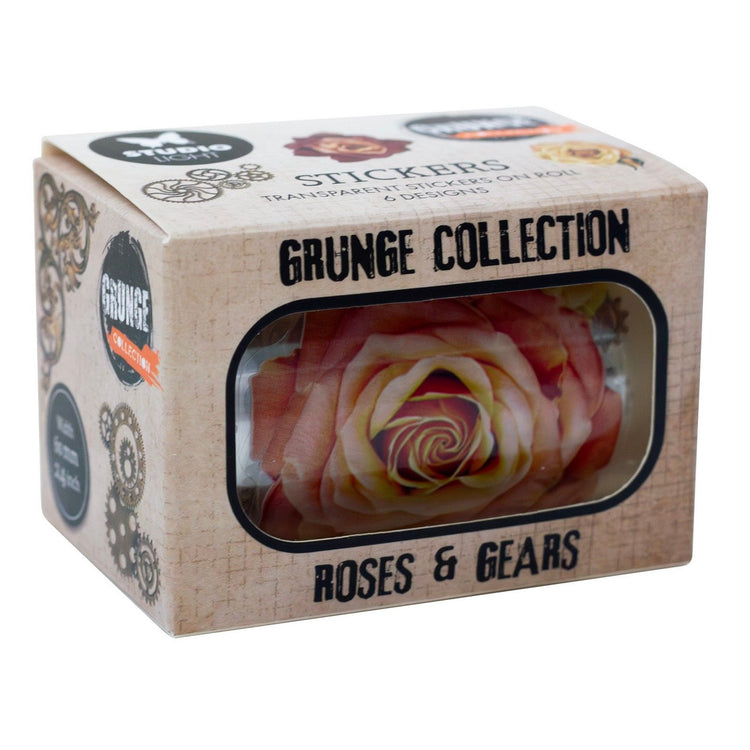 Studiolicht • Grunge-Kollektion, klare Aufkleber, Vintage-Rosen