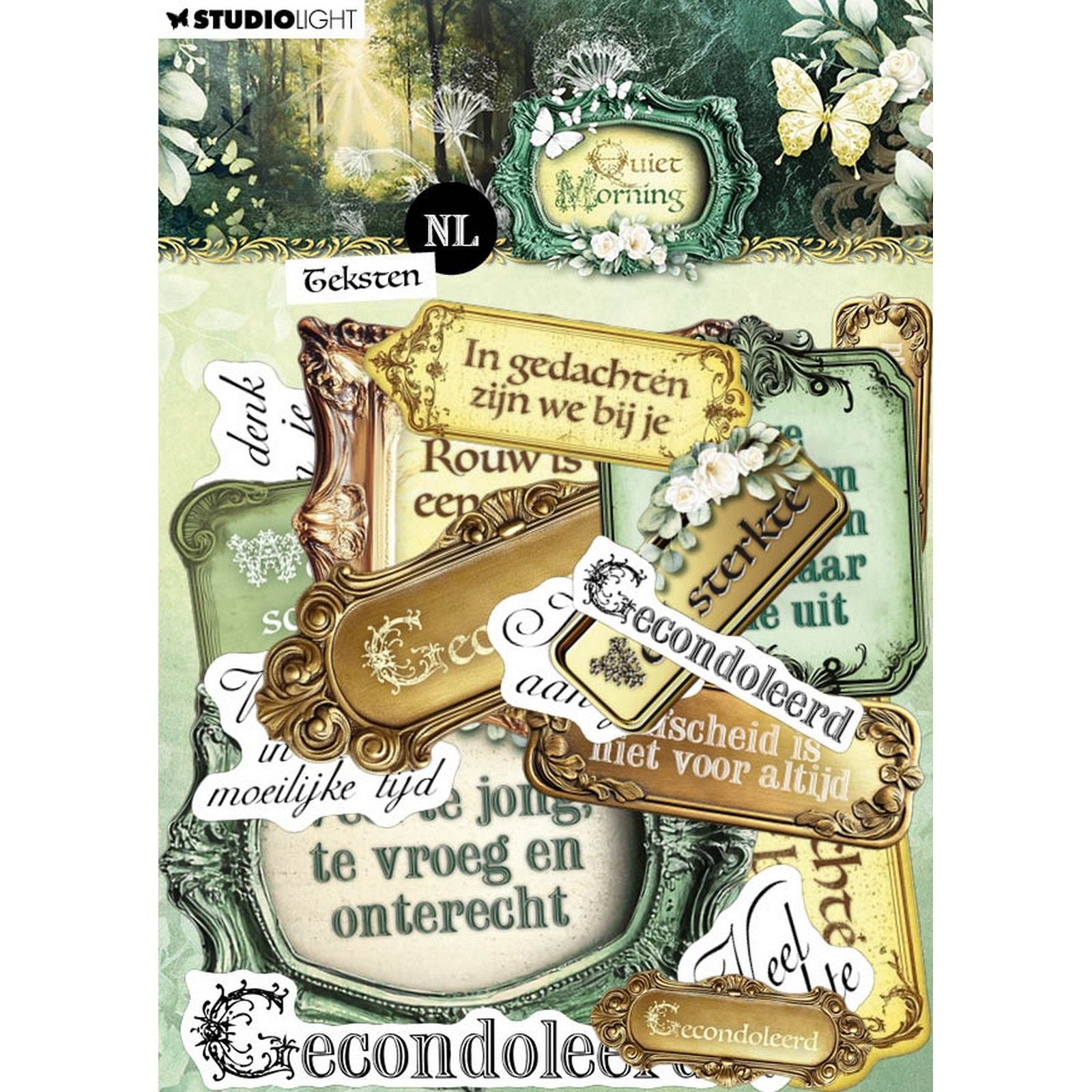 Studiolicht • Papierelemente Texte - nl ruhiger Morgen 105x148x5mm 24 Stück