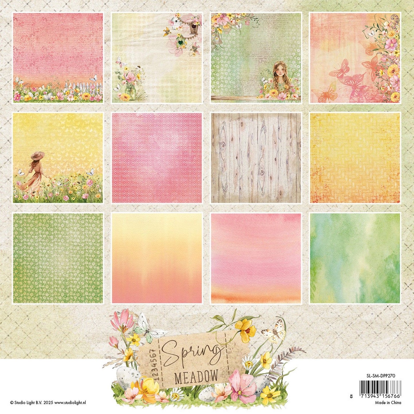 Studiolicht • Frühlingswiese-Designer-Papierblock-Hintergrundpapier