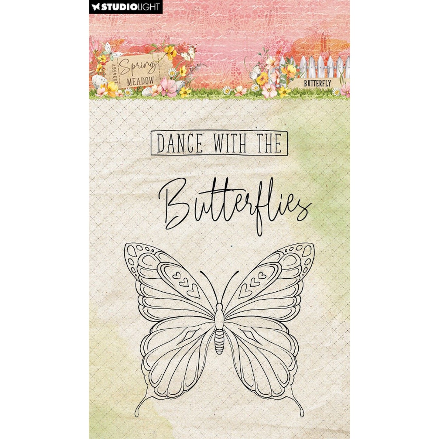 Studiolicht • Frühlingswiese, klarer Stempel, Schmetterling