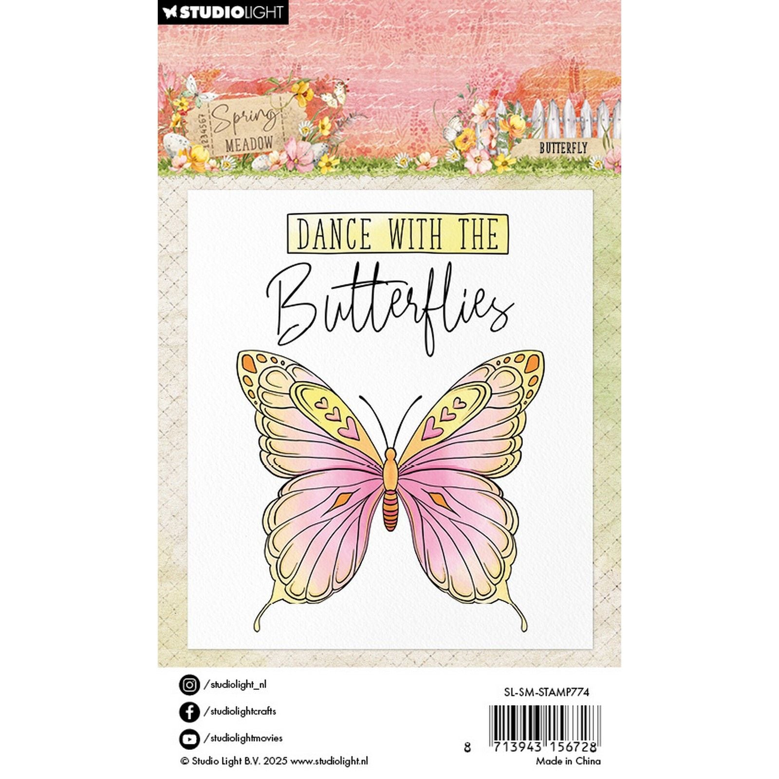 Studiolicht • Frühlingswiese, klarer Stempel, Schmetterling