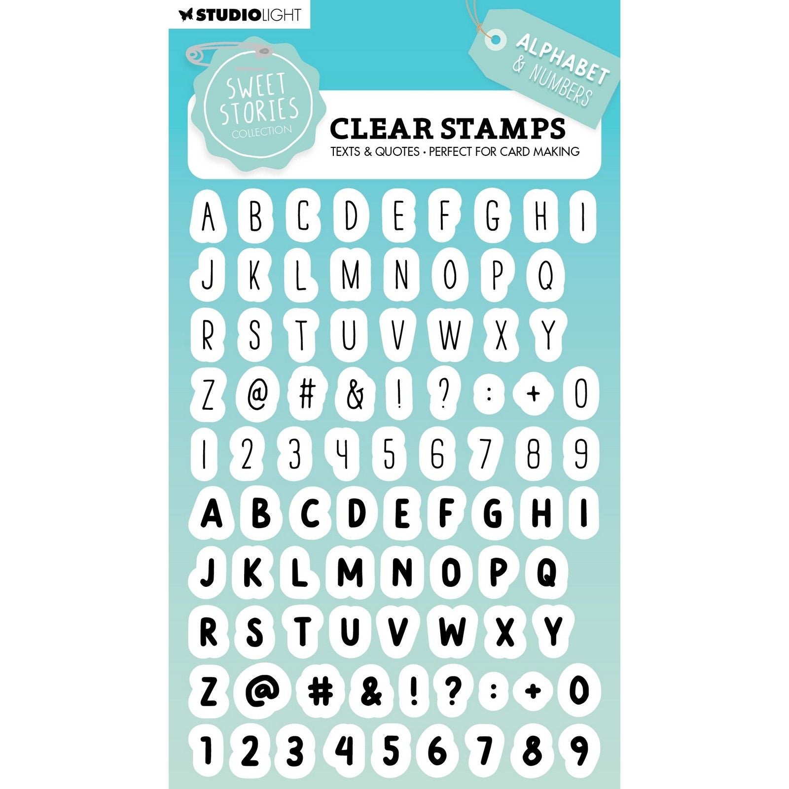 Studiolicht • Süße Geschichten, transparentes Stempelalphabet