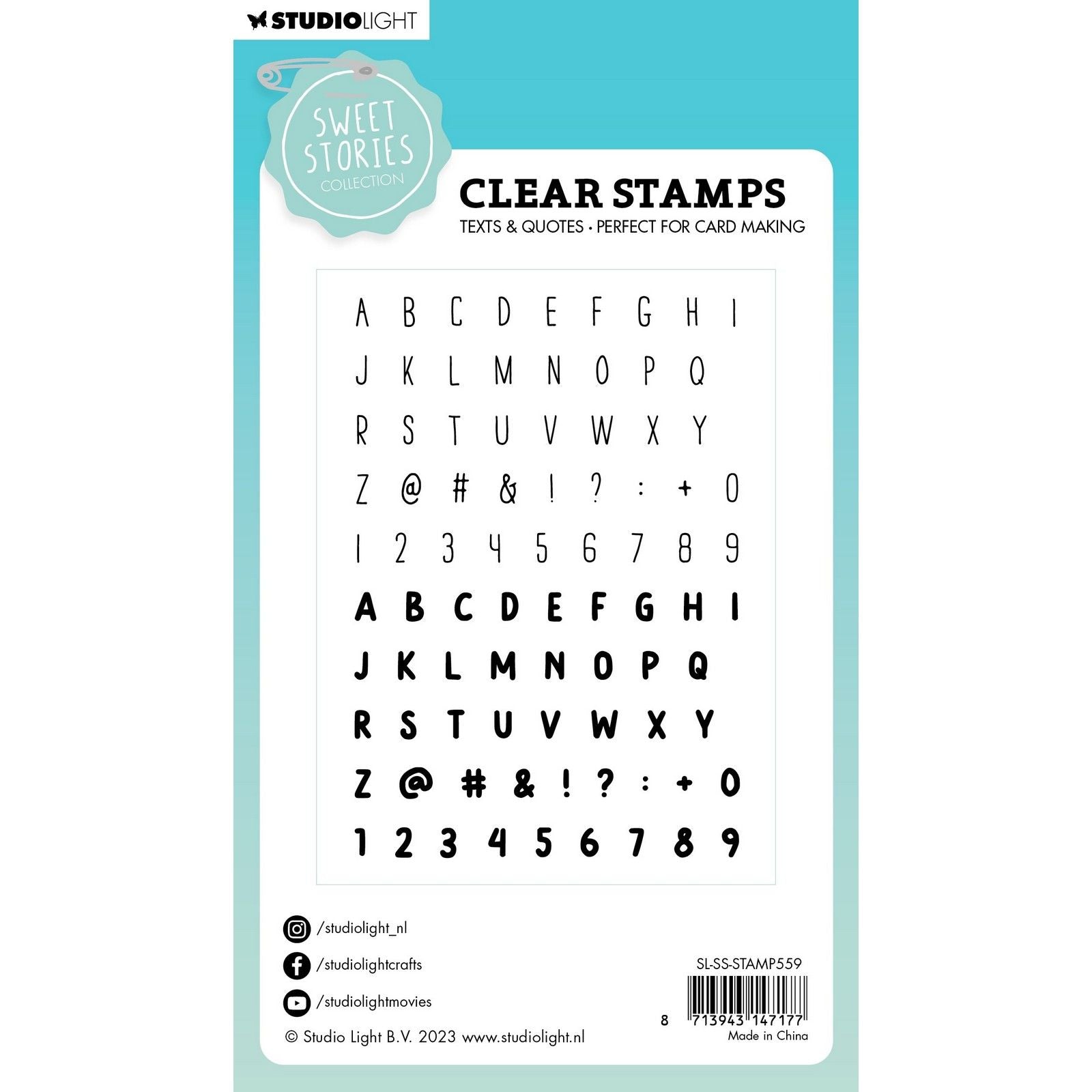 Studiolicht • Süße Geschichten, transparentes Stempelalphabet