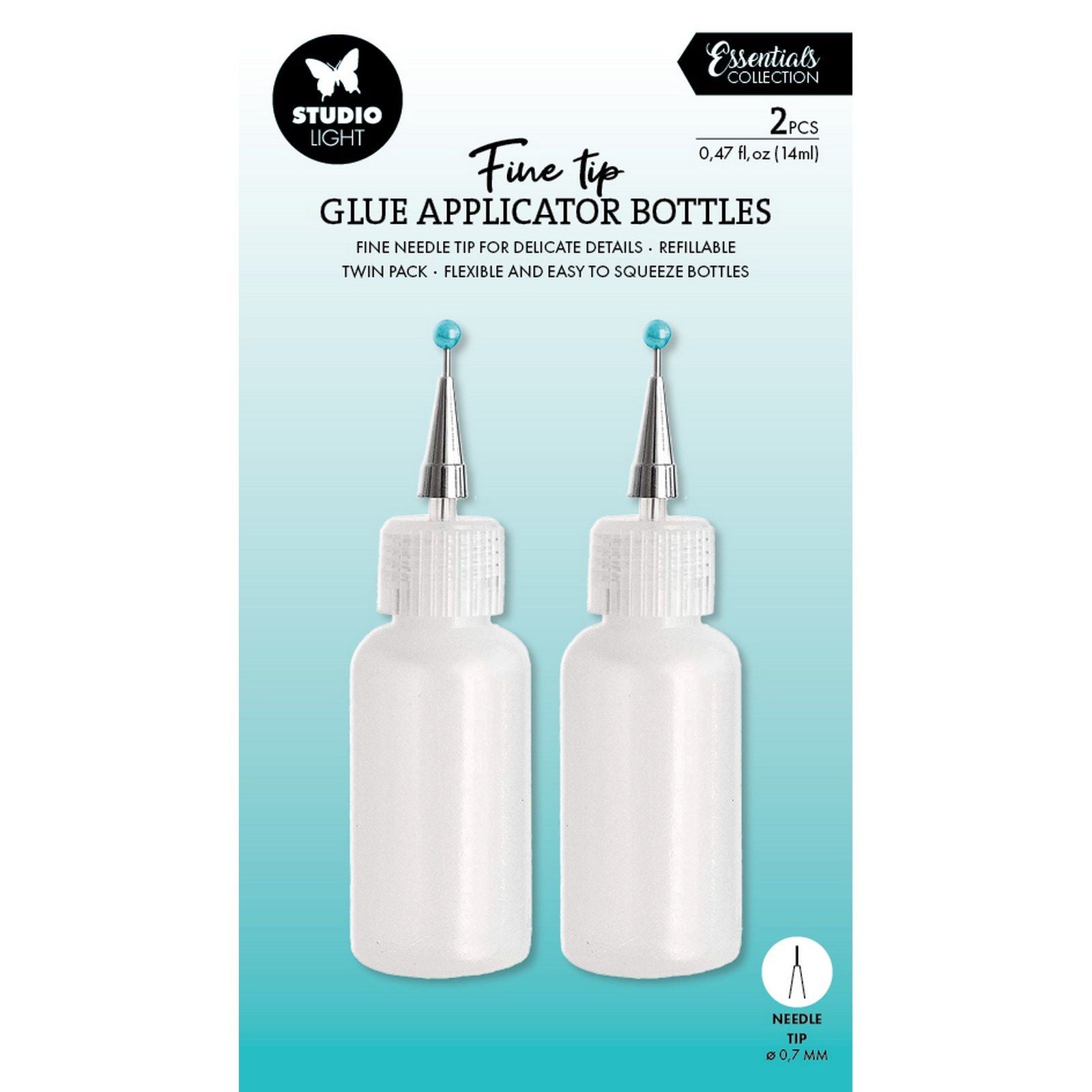 Studiolicht • Essentials-Kleberauftragsflaschen mit ultrafeiner Spitze, 14 ml