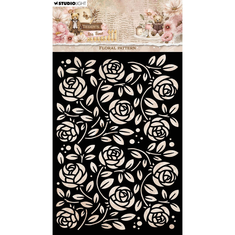 Studiolicht • Teddys Teezeitmaskenschablone mit Blumenmuster