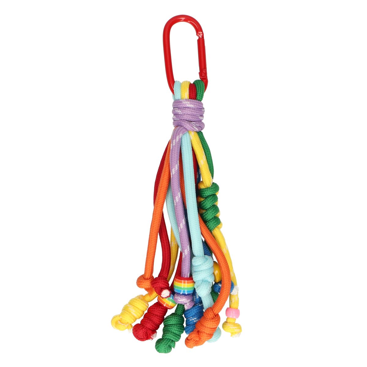 Jvdl Taschenanhänger rot mit Regenbogenfarben