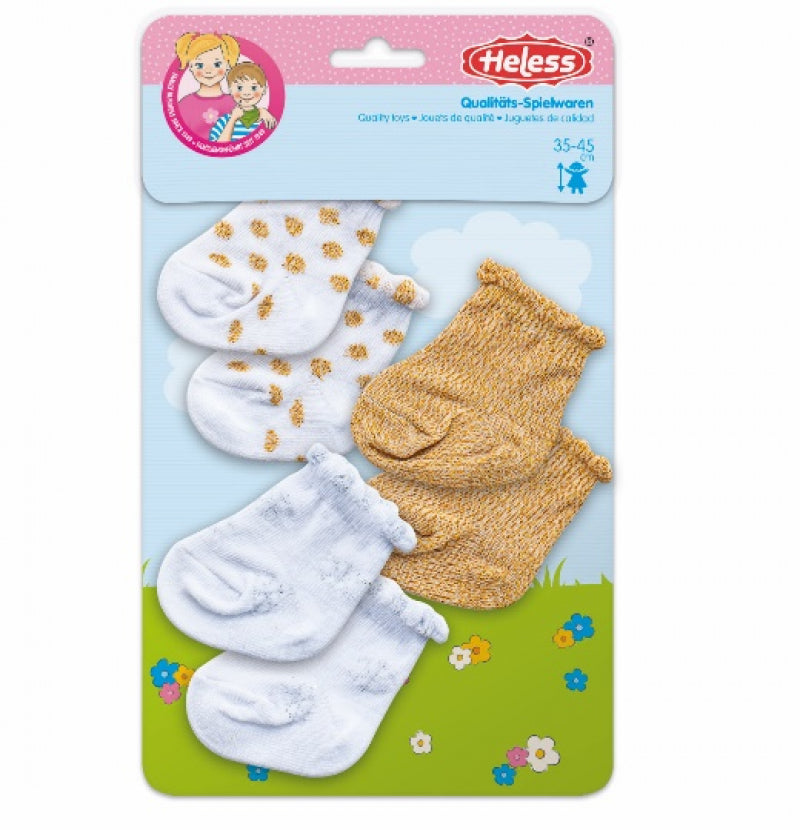 Puppensocken Glitzer - 3 Paare, 35-45 cm